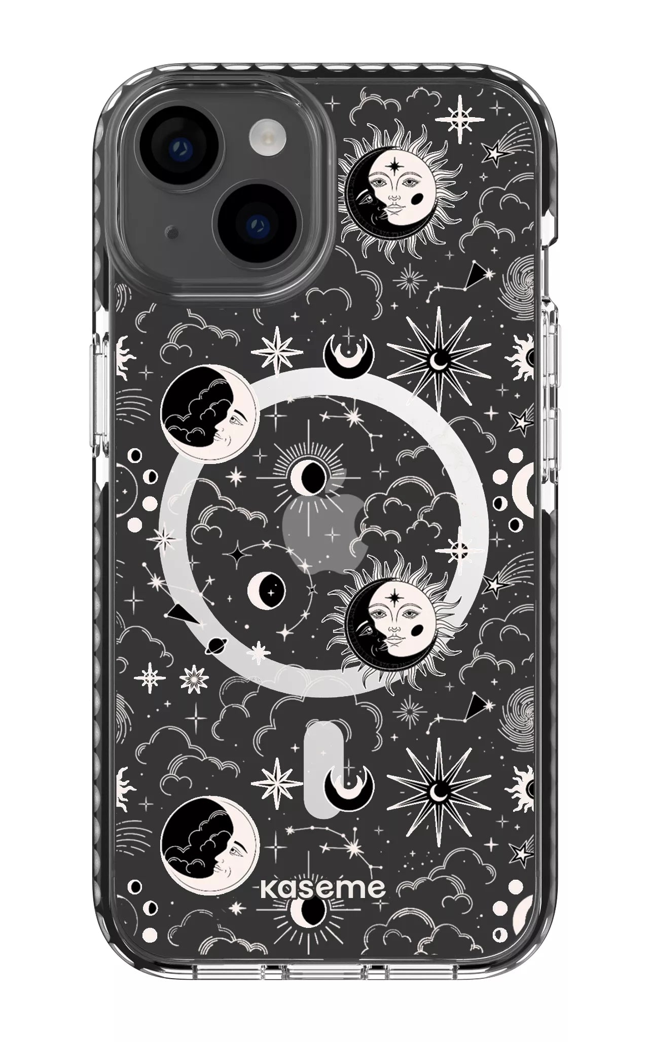 iPhone 14 Clear Case Magsafe - Black Milky Way White Clear Case -