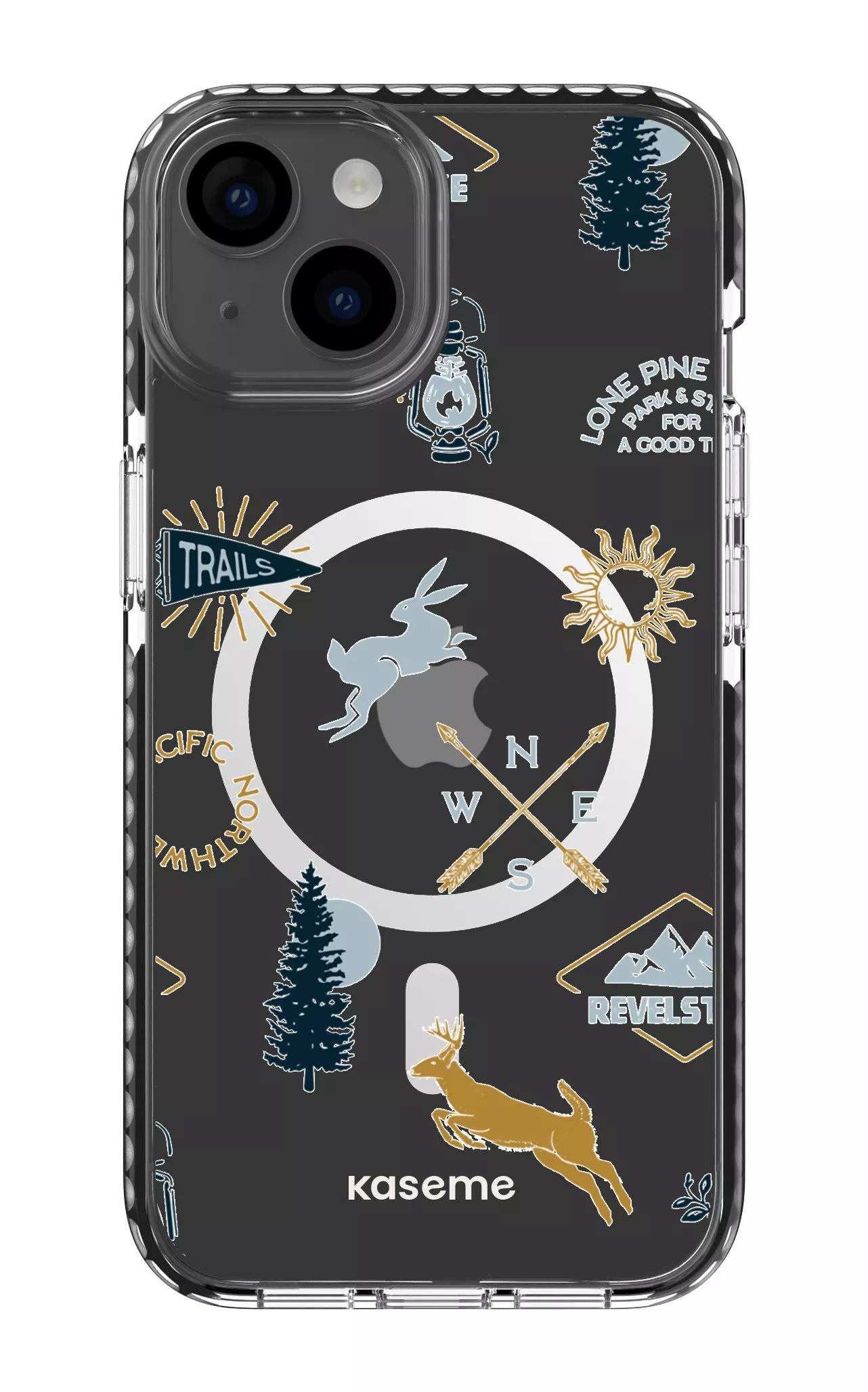 iPhone 14 Clear Case Magsafe - Black Revelstoke white Clear Case -