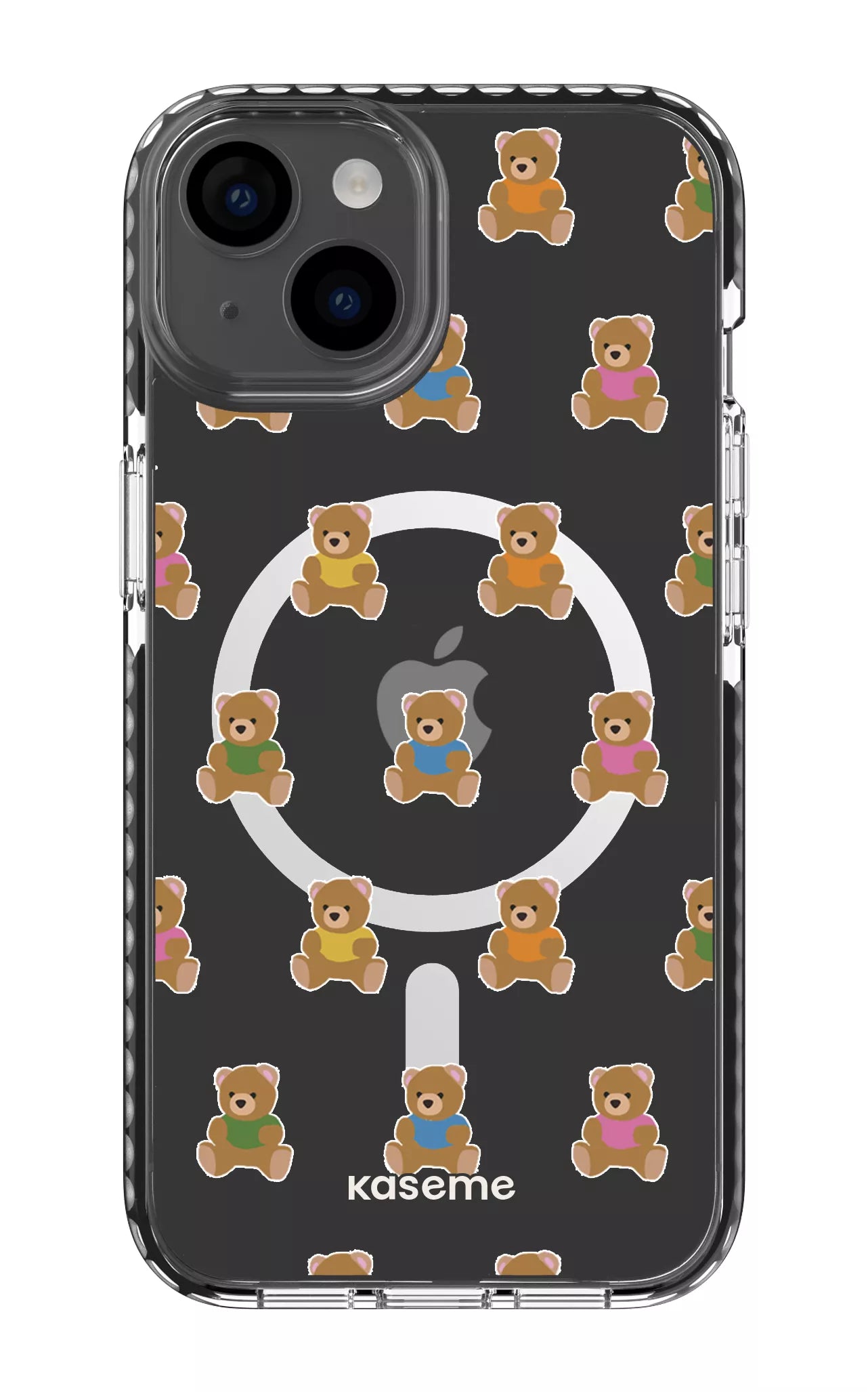 iPhone 14 Clear Case Magsafe - Black Teddy Clear Case -