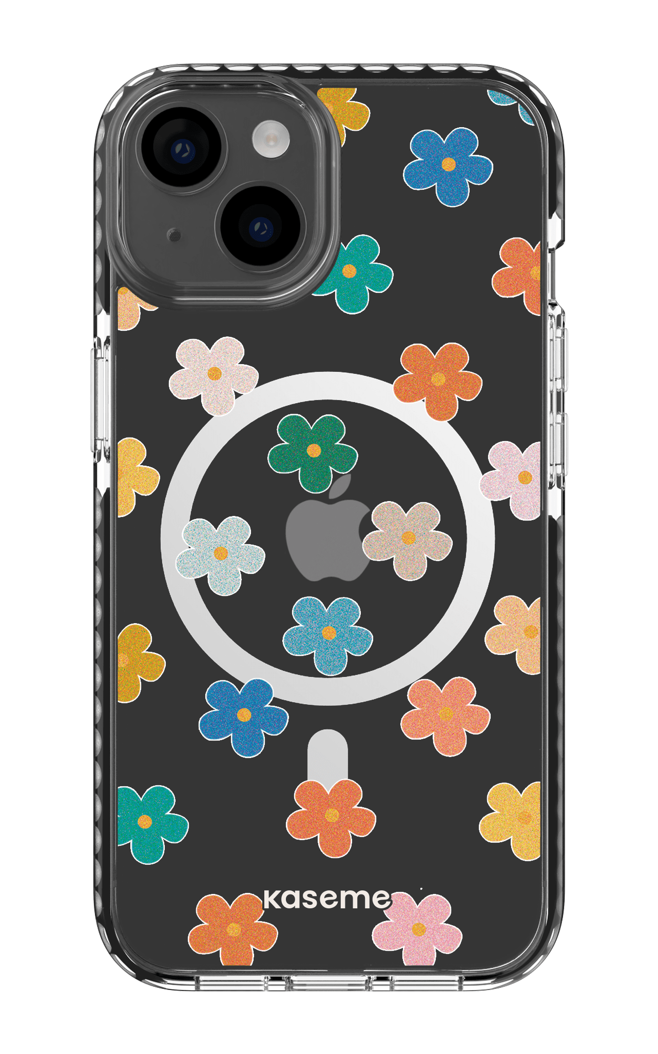 iPhone 14 Clear Case Magsafe - Black Woodstock Clear Case -