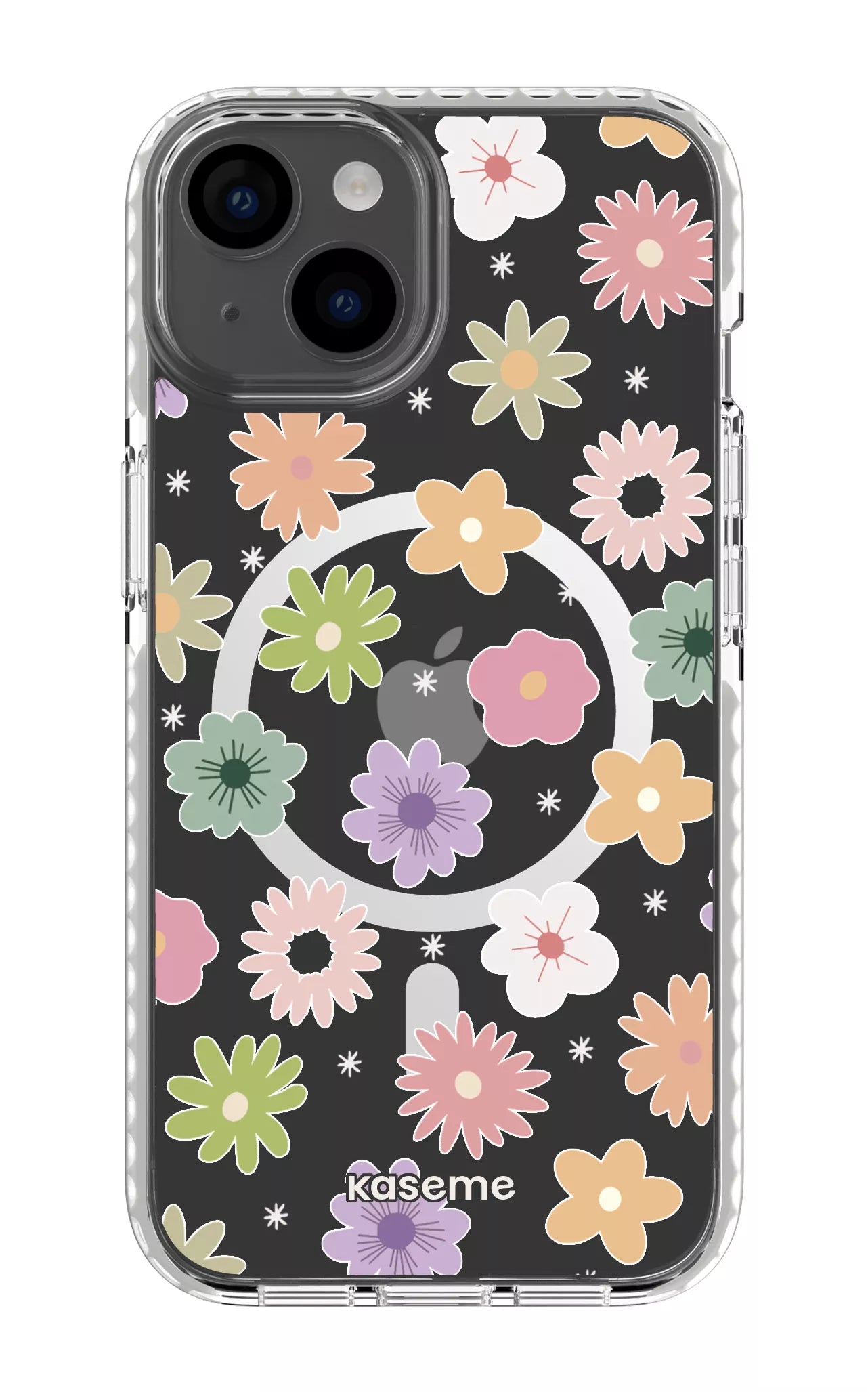 iPhone 14 Clear Case Magsafe - White Adore small Clear Case -