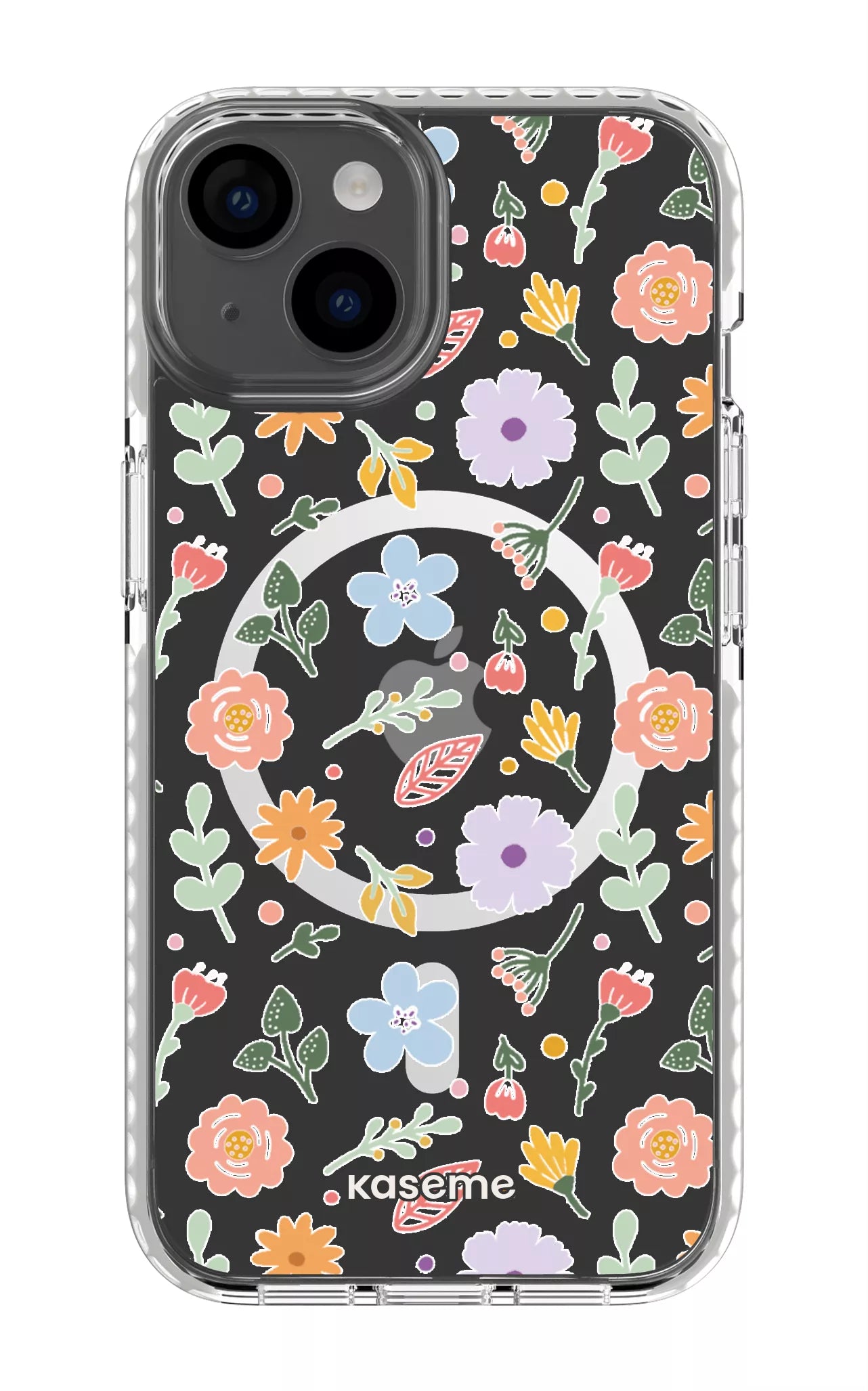 iPhone 14 Clear Case Magsafe - White Charm Clear Case -