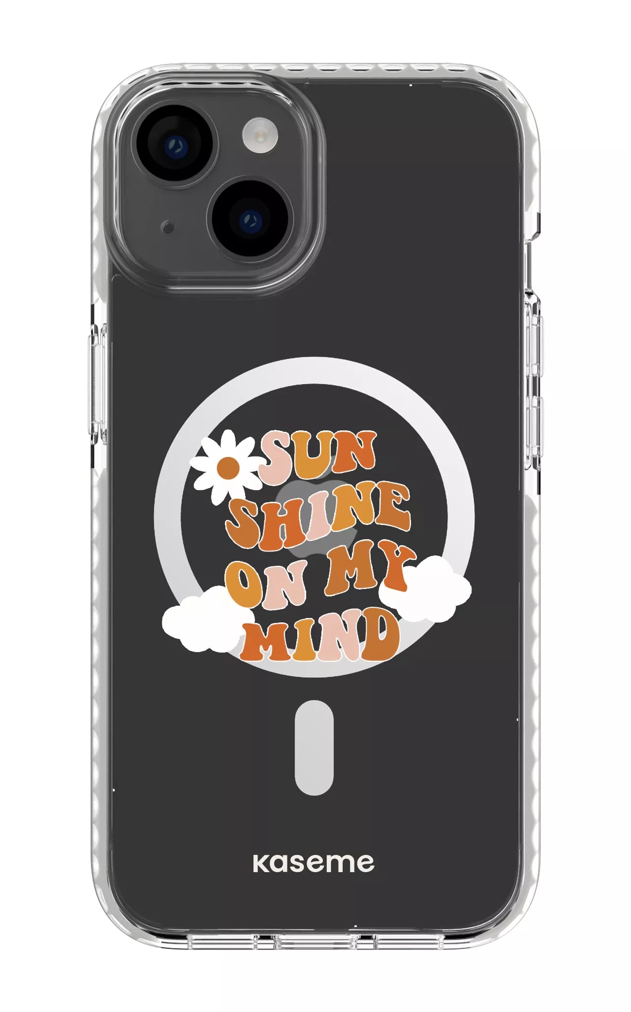 iPhone 14 Clear Case Magsafe - White Cheerful Clear Case -