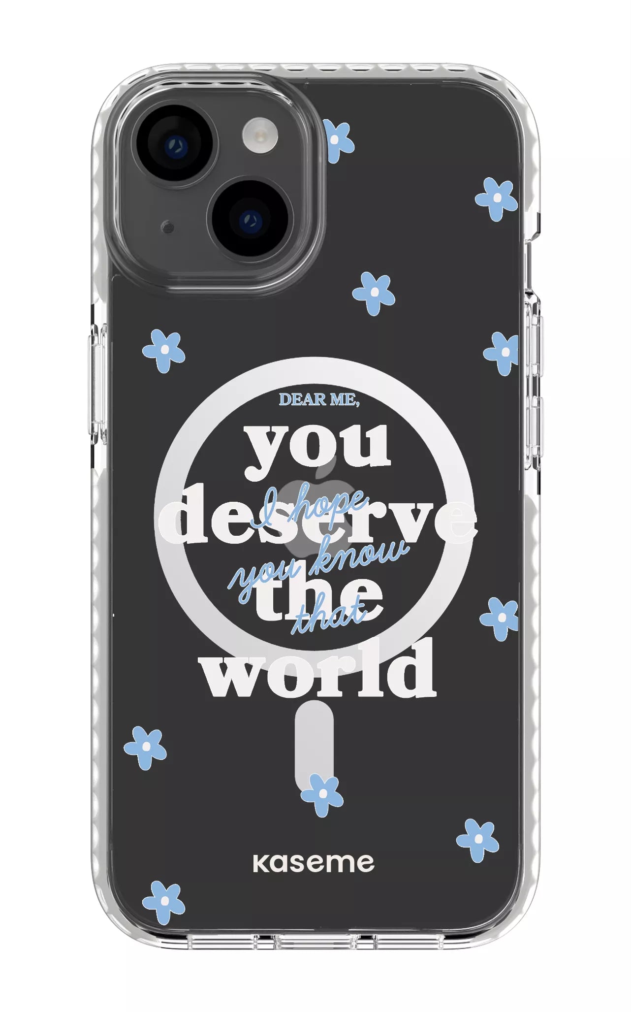 iPhone 14 Clear Case Magsafe - White Dear Me Clear Case -