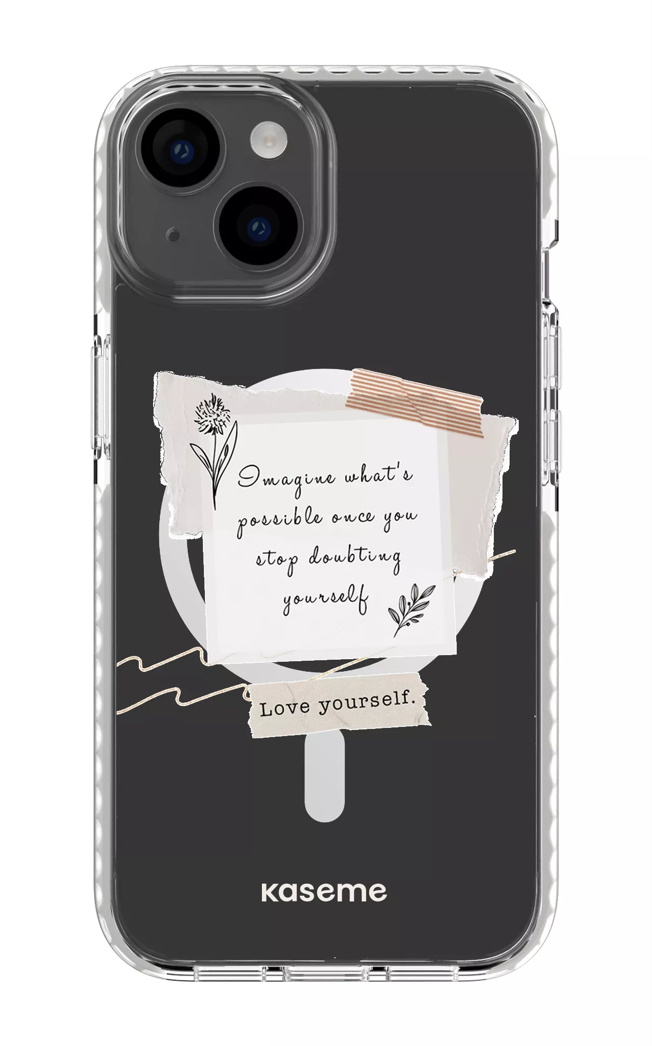 iPhone 14 Clear Case Magsafe - White Faith Clear Case -