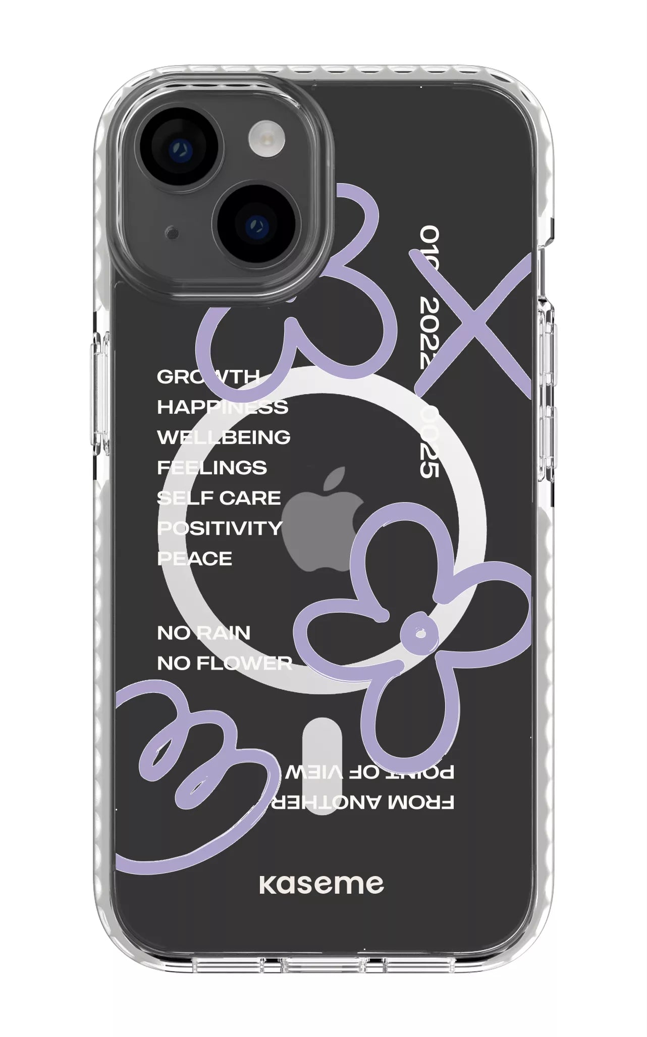 iPhone 14 Clear Case Magsafe - White Feelings purple Clear Case -