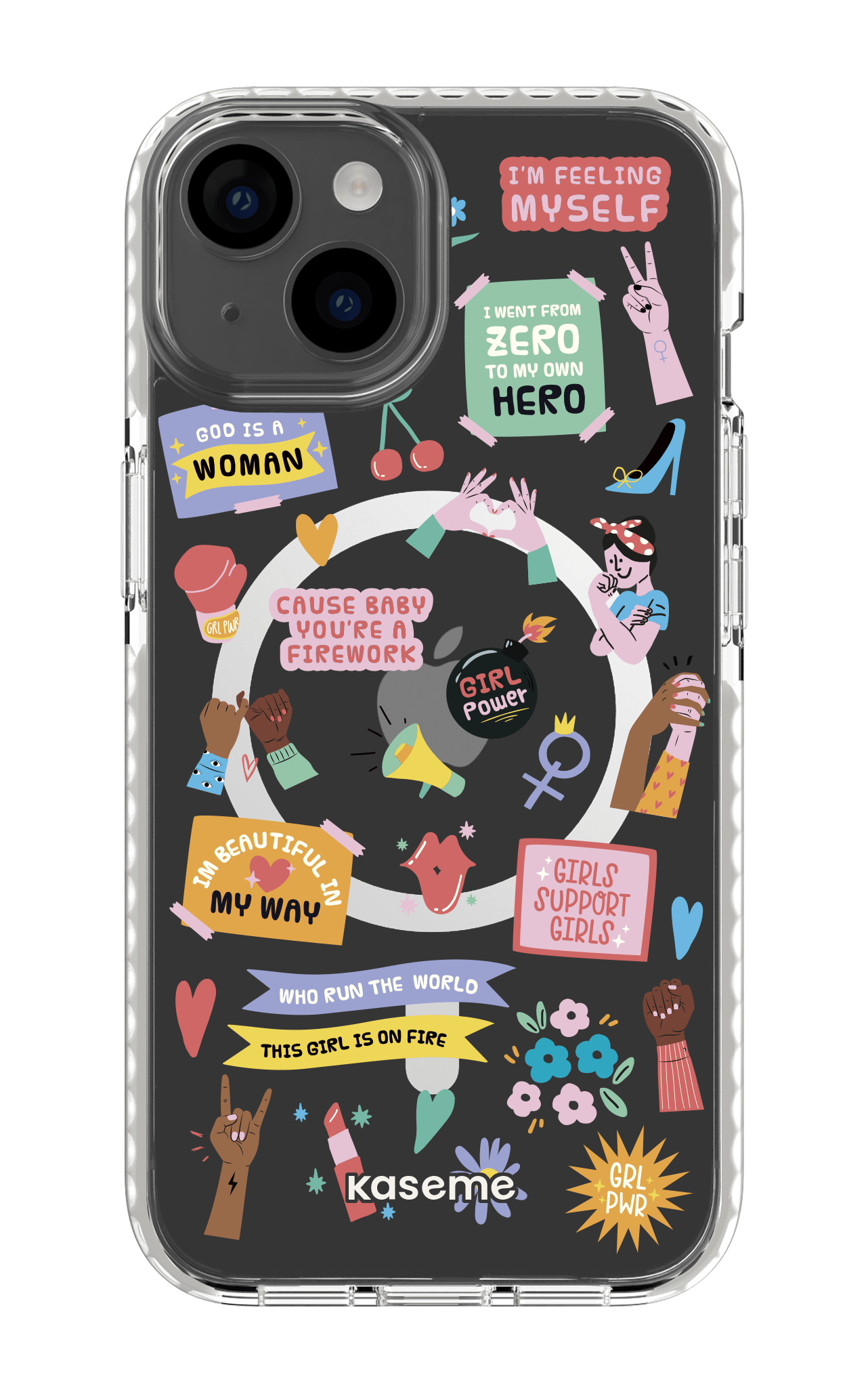 iPhone 14 Clear Case Magsafe - White Girl Boss Clear Case -