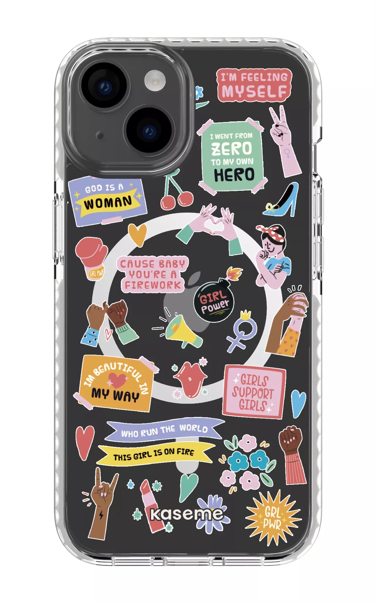 iPhone 14 Clear Case Magsafe - White Girl Boss Clear Case -