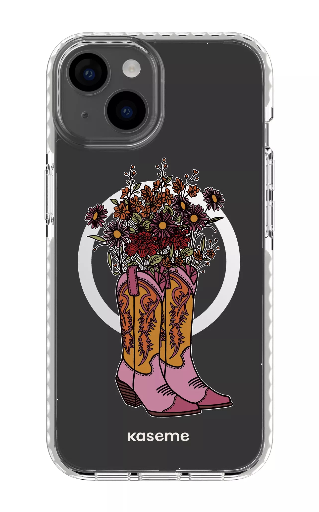 iPhone 14 Clear Case Magsafe - White Howdy Clear Case -