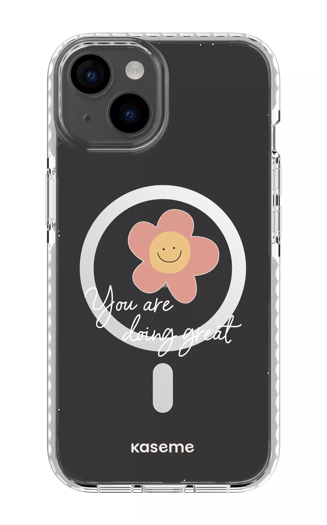 iPhone 14 Clear Case Magsafe - White Keep going Clear Case -