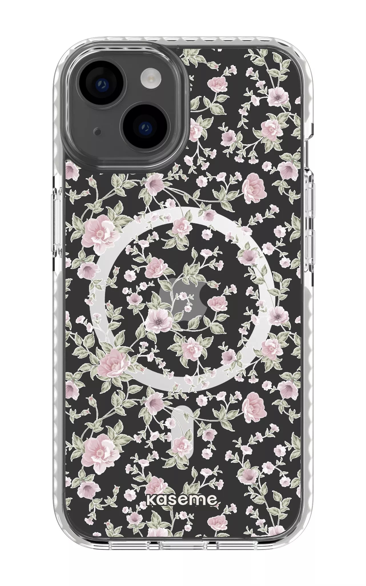 iPhone 14 Clear Case Magsafe - White La Vie en Rose Clear Case -