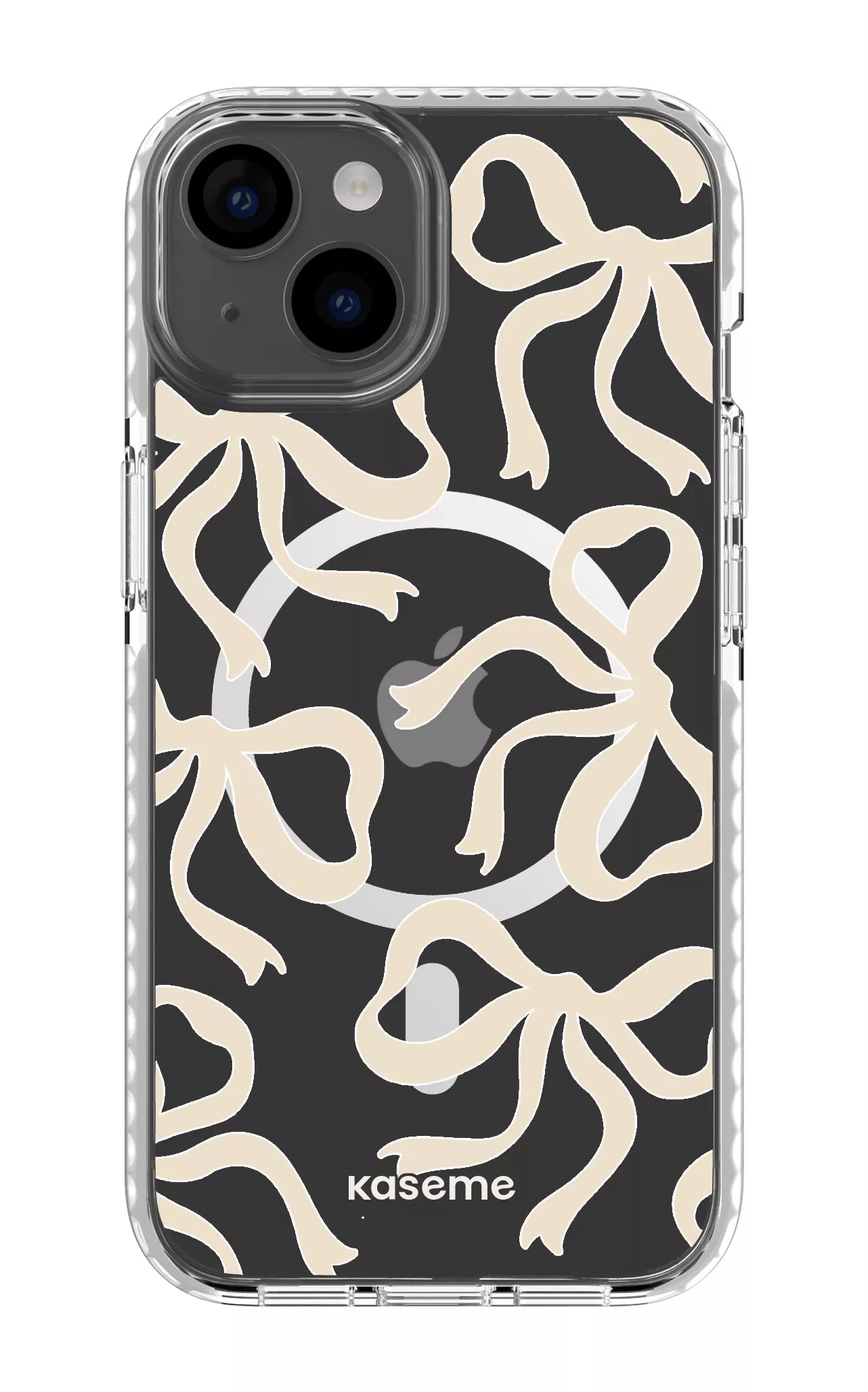 iPhone 14 Clear Case Magsafe - White Lace Clear Case -