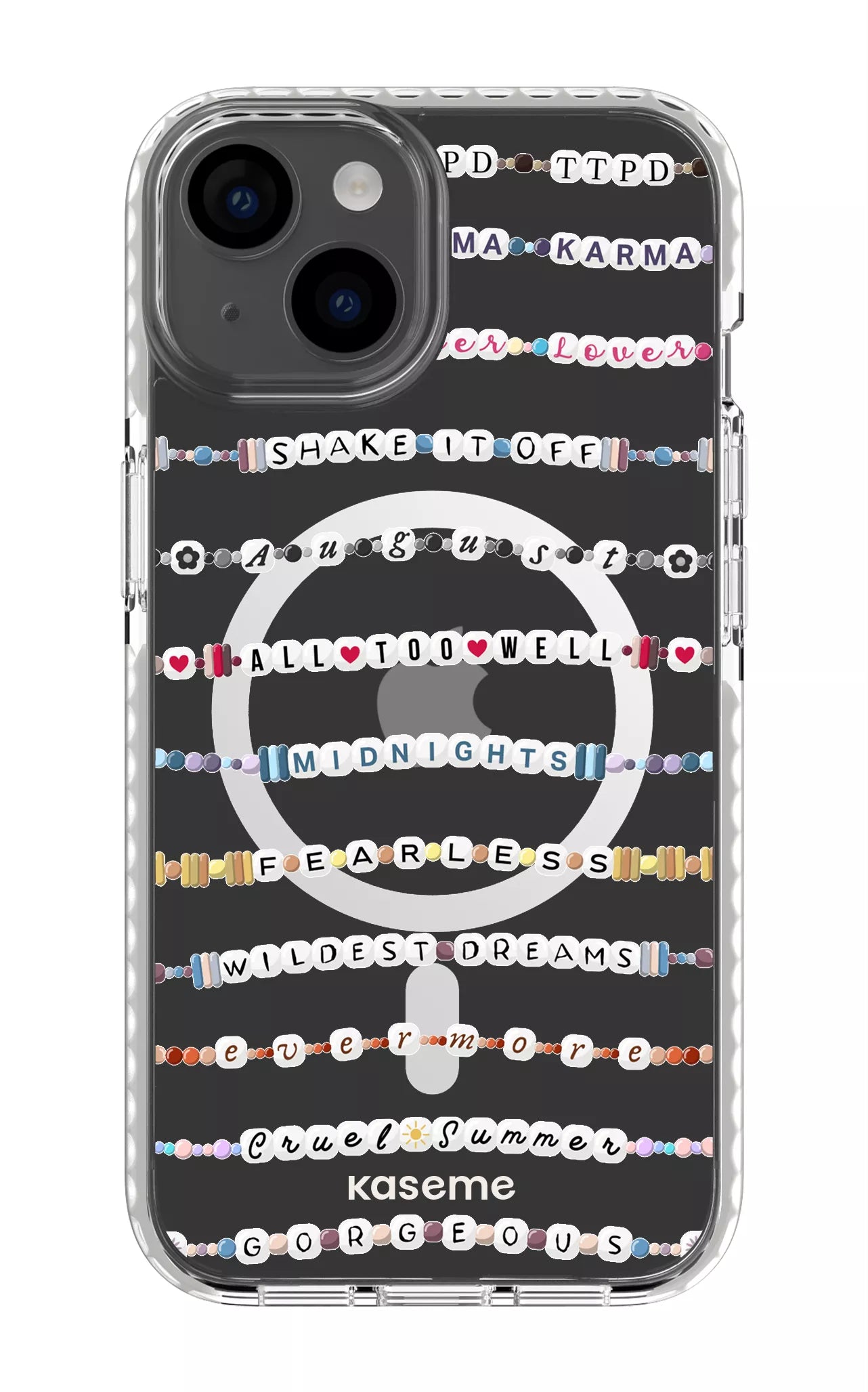 iPhone 14 Clear Case Magsafe - White Love Story Clear Case -