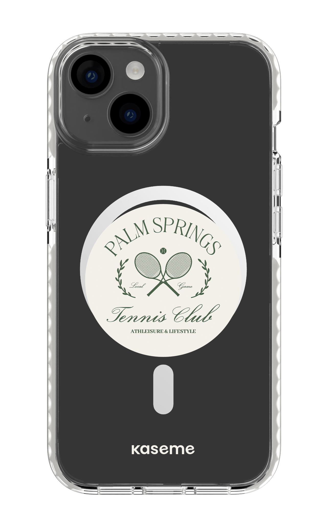 iPhone 14 Clear Case Magsafe - White Serve it up Clear Case -