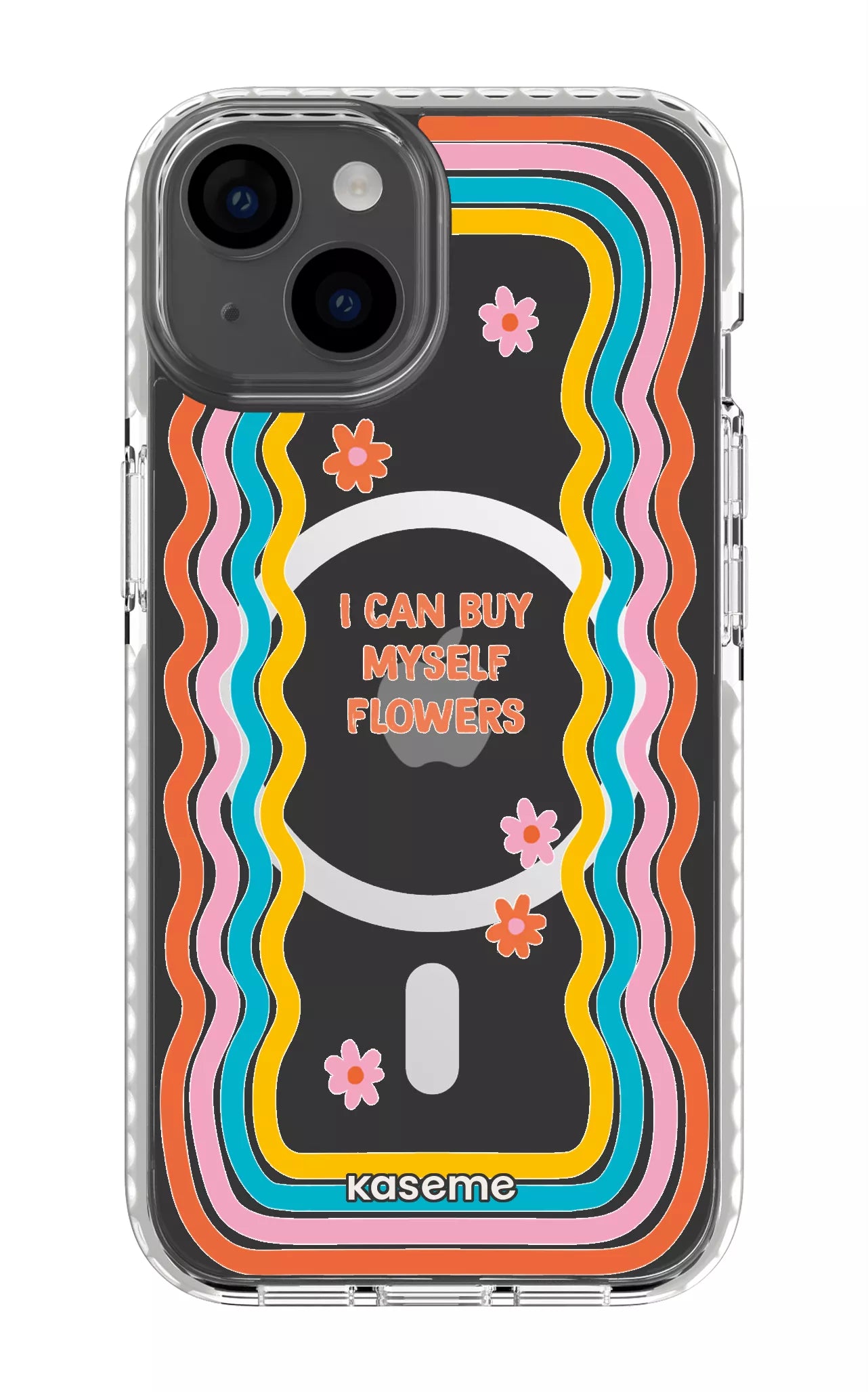 iPhone 14 Clear Case Magsafe - White She Can Clear Case -