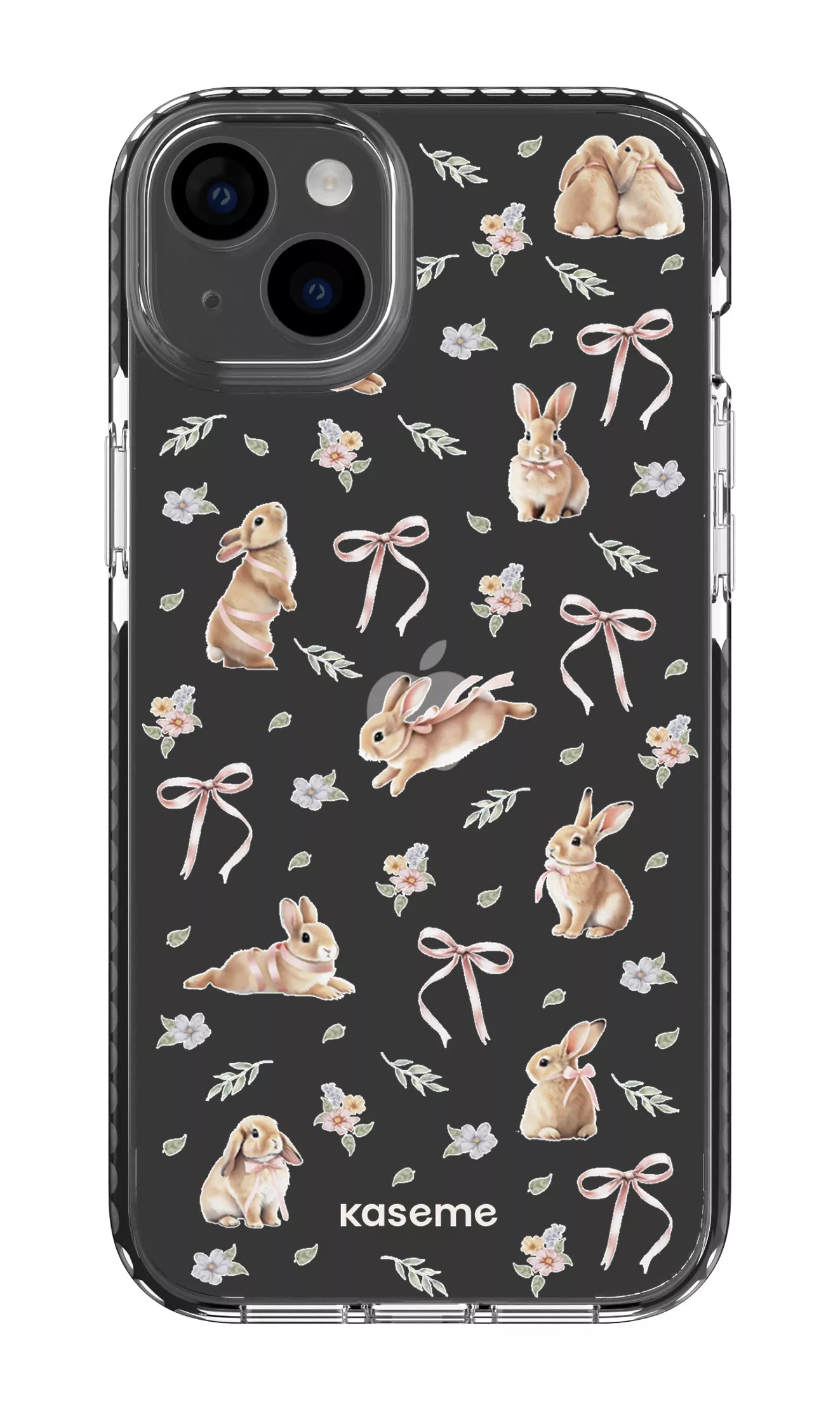 iPhone 14 Plus Clear Case Black Bunny Bloom Clear Case -