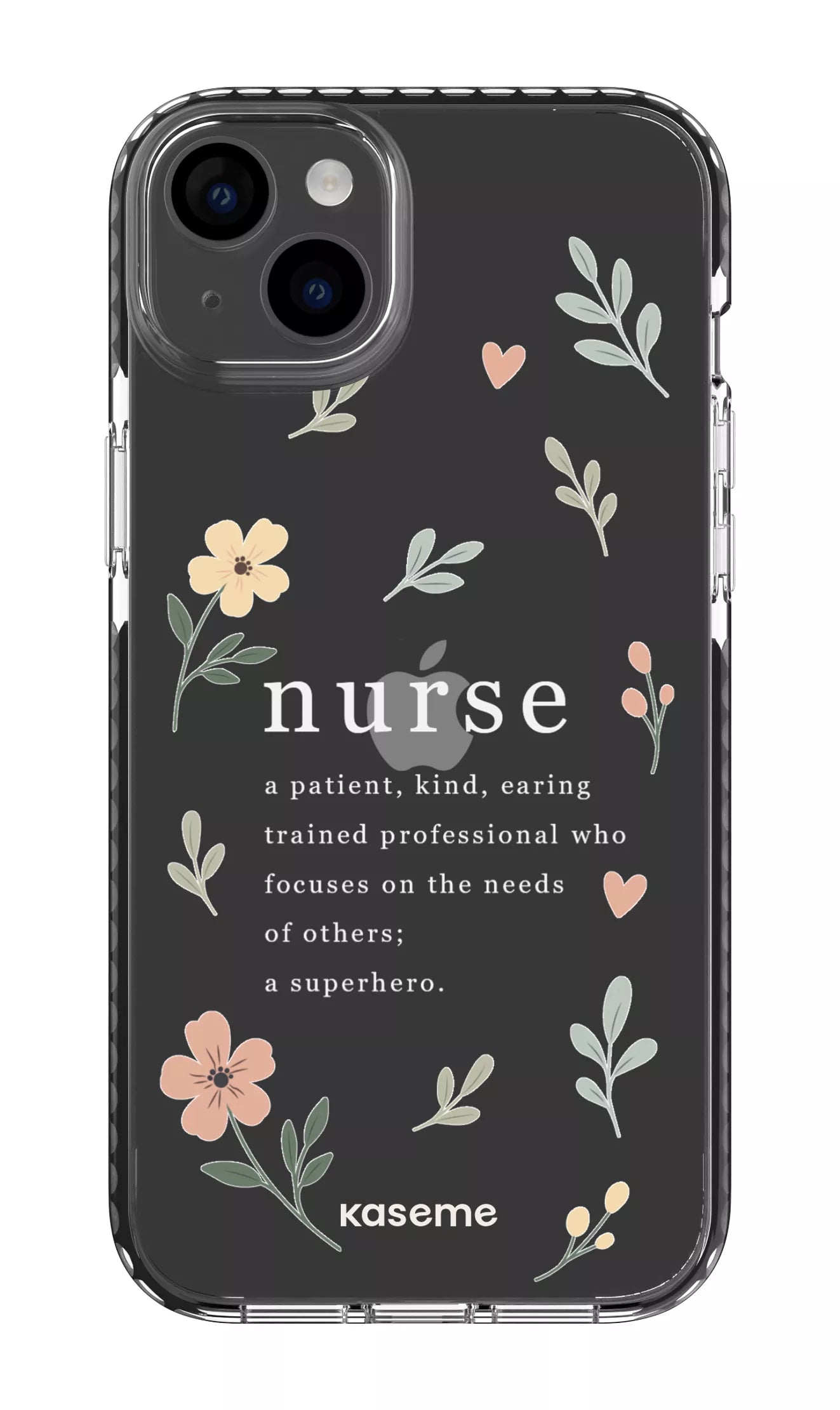 iPhone 14 Plus Clear Case Black With Heart Clear Case -