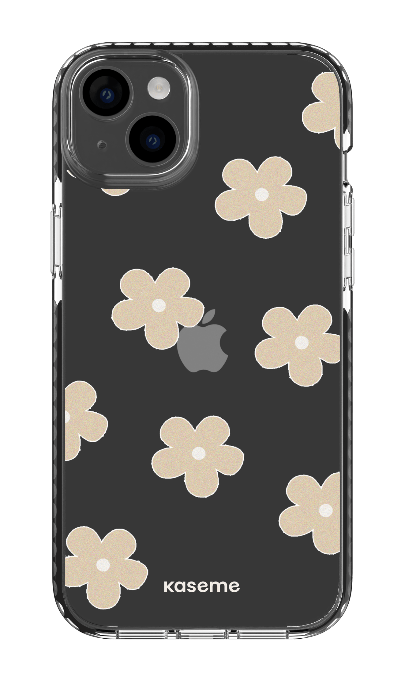 iPhone 14 Plus Clear Case Black Woodstock Beige Clear Case -