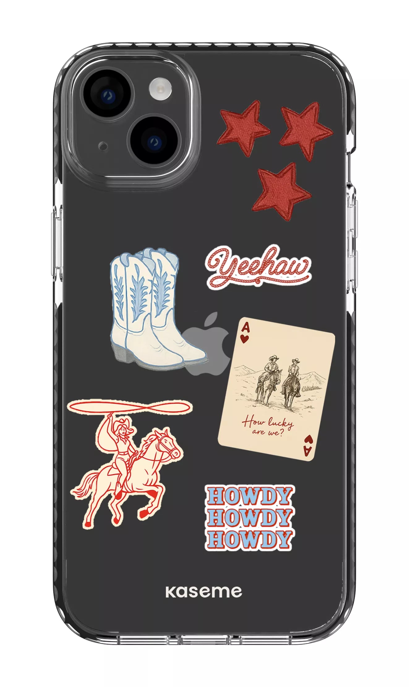 iPhone 14 Plus Clear Case Black Yeehaw Clear Case -