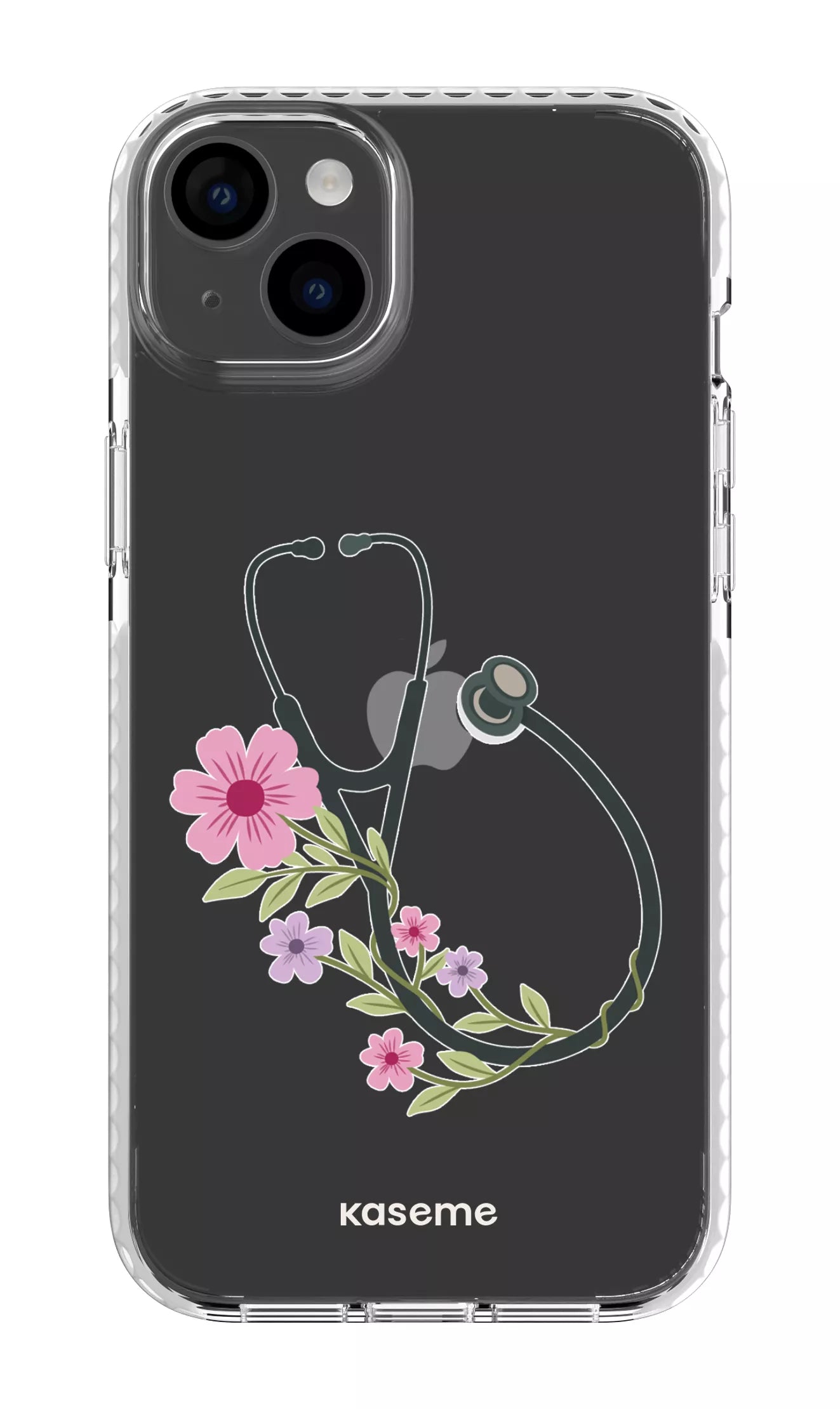 iPhone 14 Plus Clear Case White Blossom Beat Clear Case -