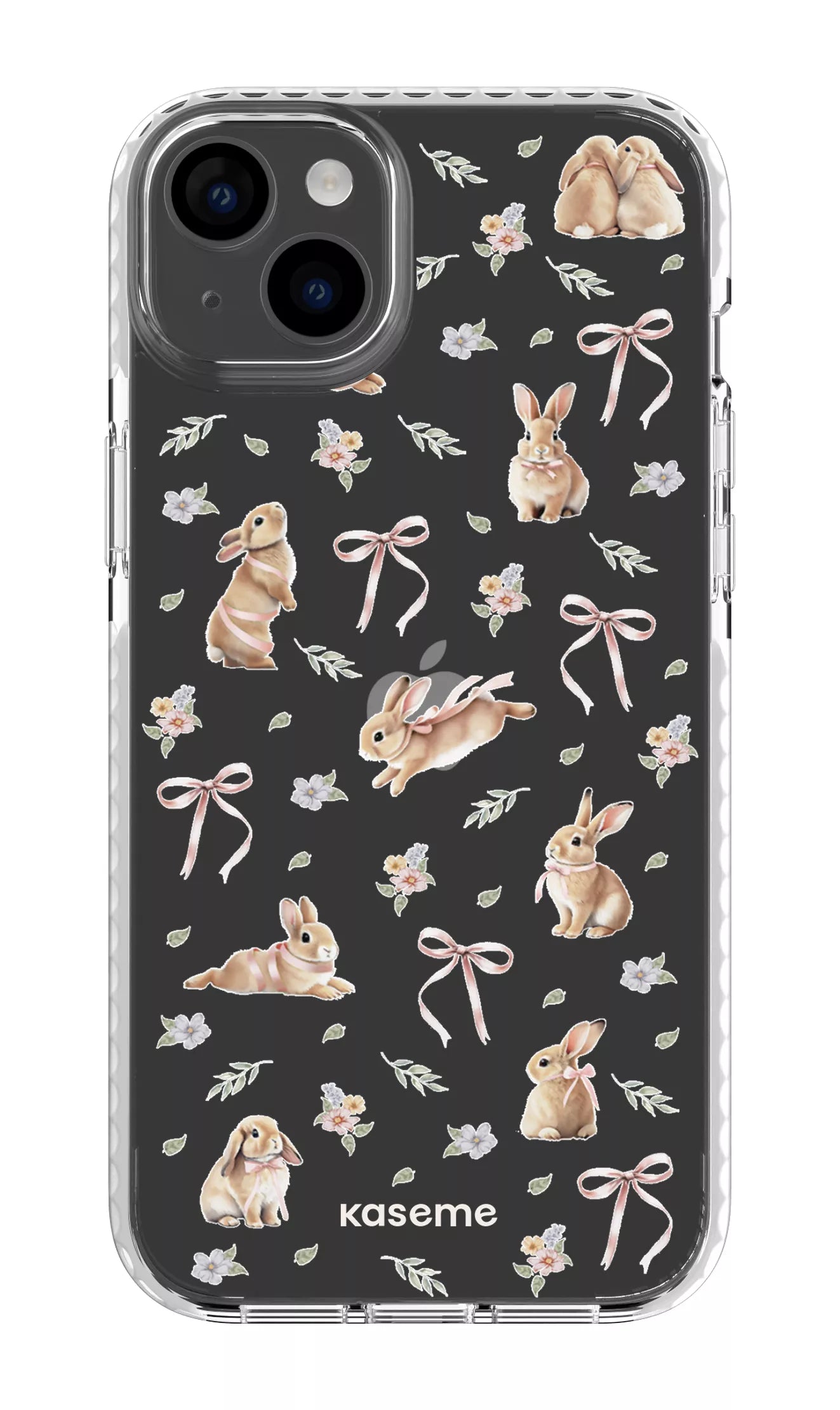 iPhone 14 Plus Clear Case White Bunny Bloom Clear Case -