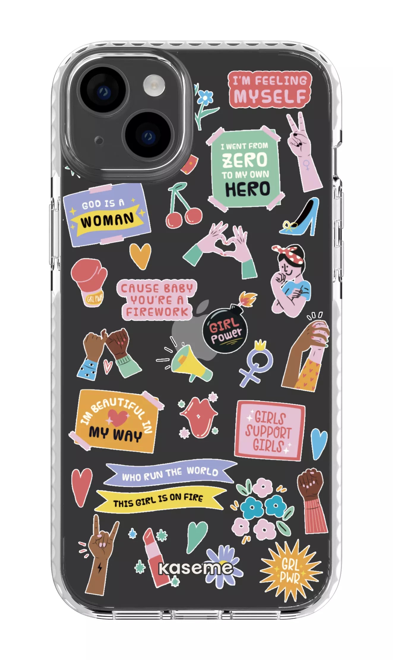 iPhone 14 Plus Clear Case White Girl Boss Clear Case -