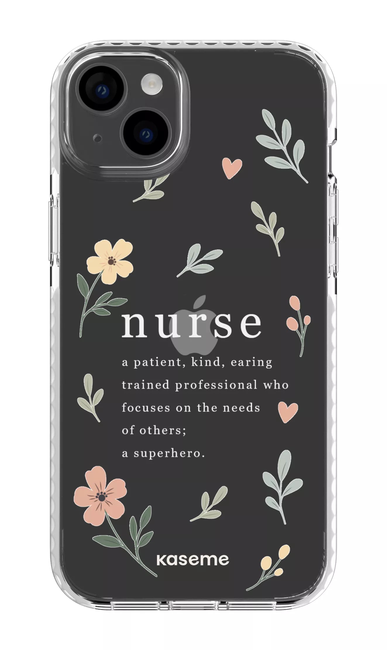 iPhone 14 Plus Clear Case White With Heart Clear Case -