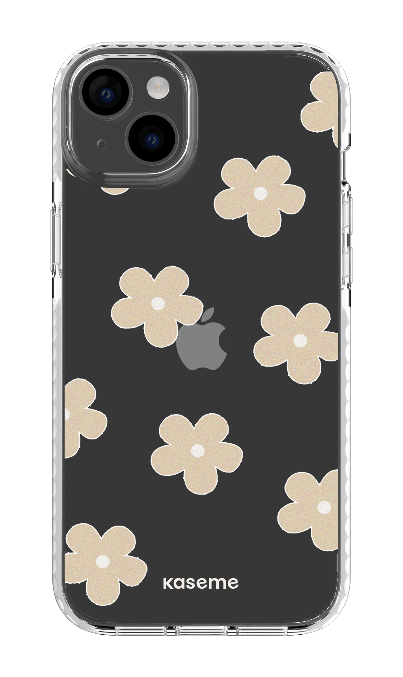 iPhone 14 Plus Clear Case White Woodstock Beige Clear Case -