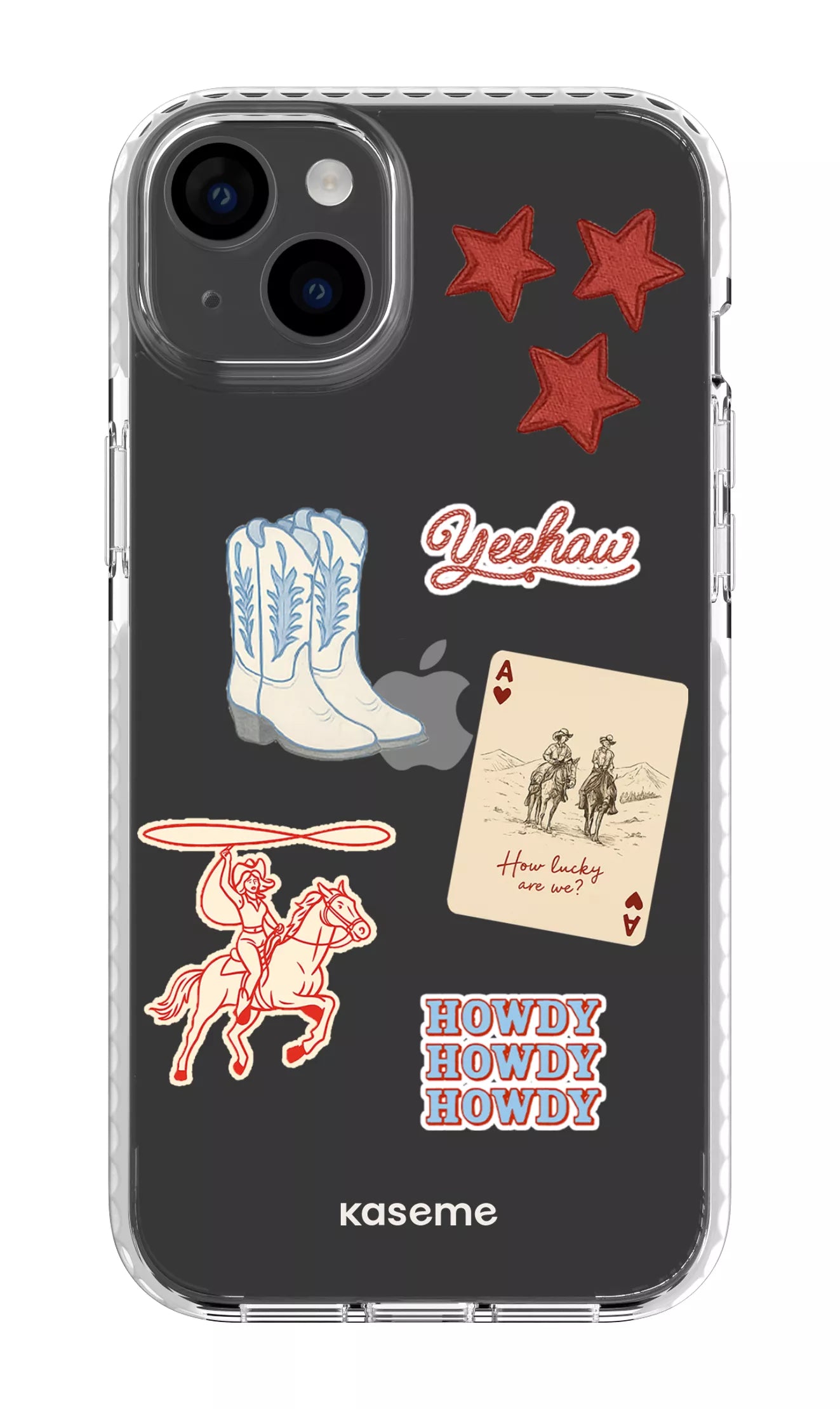 iPhone 14 Plus Clear Case White Yeehaw Clear Case -