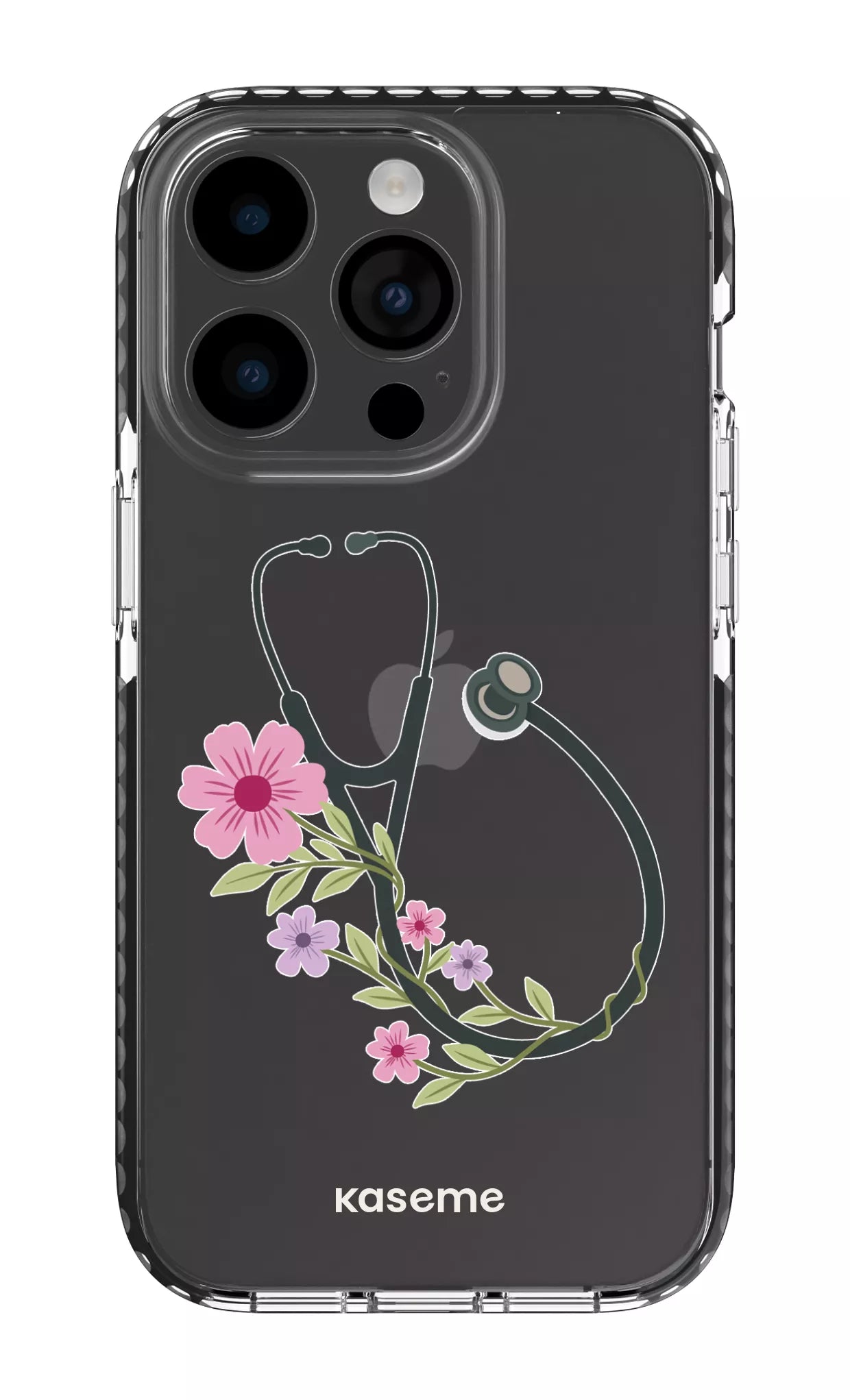 iPhone 14 Pro Clear Case - Black Blossom Beat Clear Case -