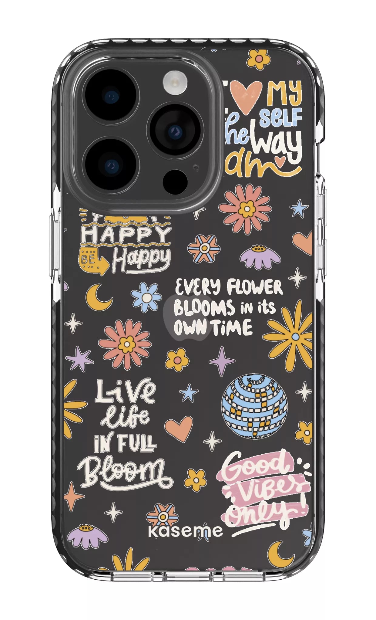 iPhone 14 Pro Clear Case - Black Candid Clear Case -