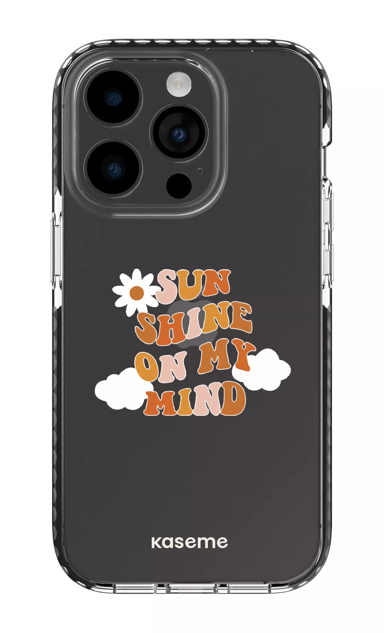 iPhone 14 Pro Clear Case - Black Cheerful Clear Case -