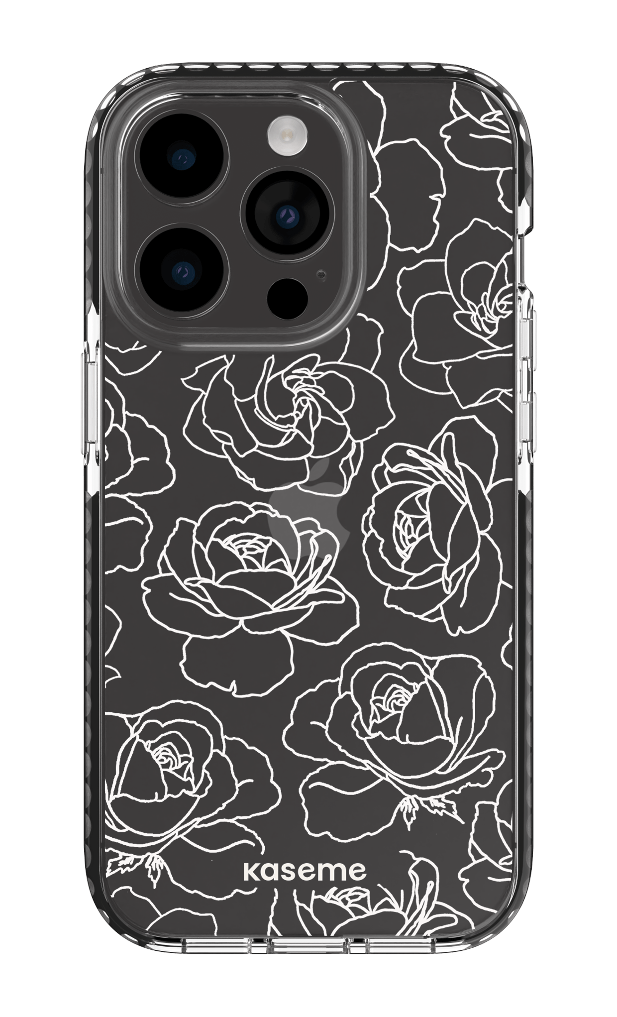 iPhone 14 Pro Clear Case - Black Polar Flowers Clear Case -