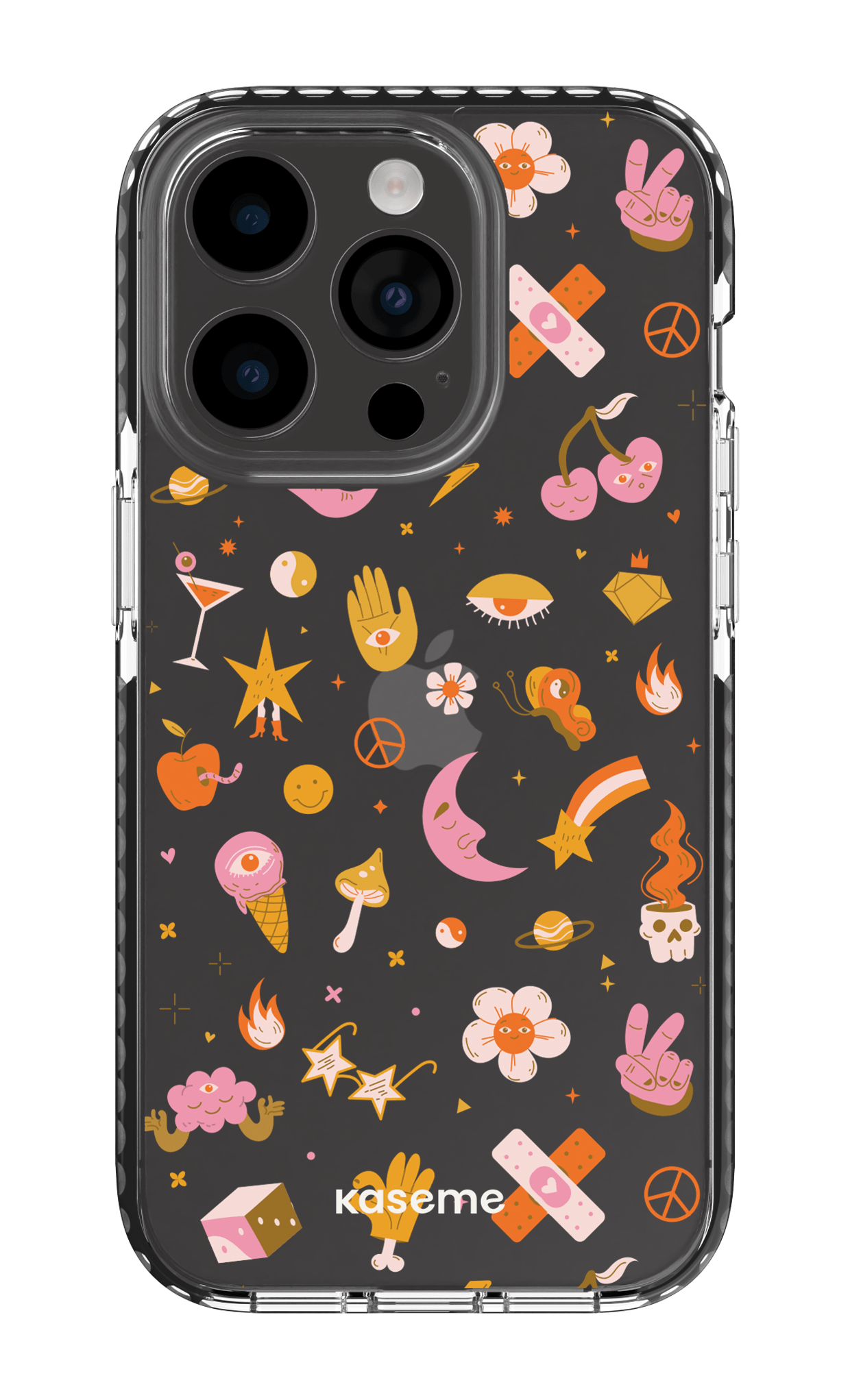 iPhone 14 Pro Clear Case - Black Psycho Clear Case -