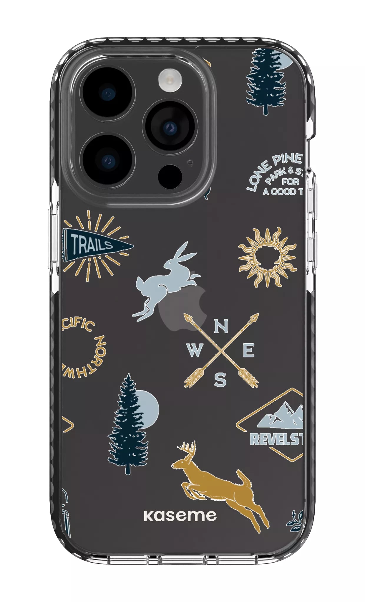 iPhone 14 Pro Clear Case - Black Revelstoke white Clear Case -