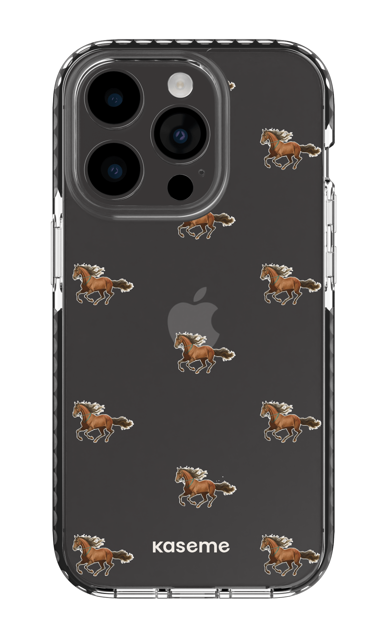 iPhone 14 Pro Clear Case - Black Saddle Clear Case -