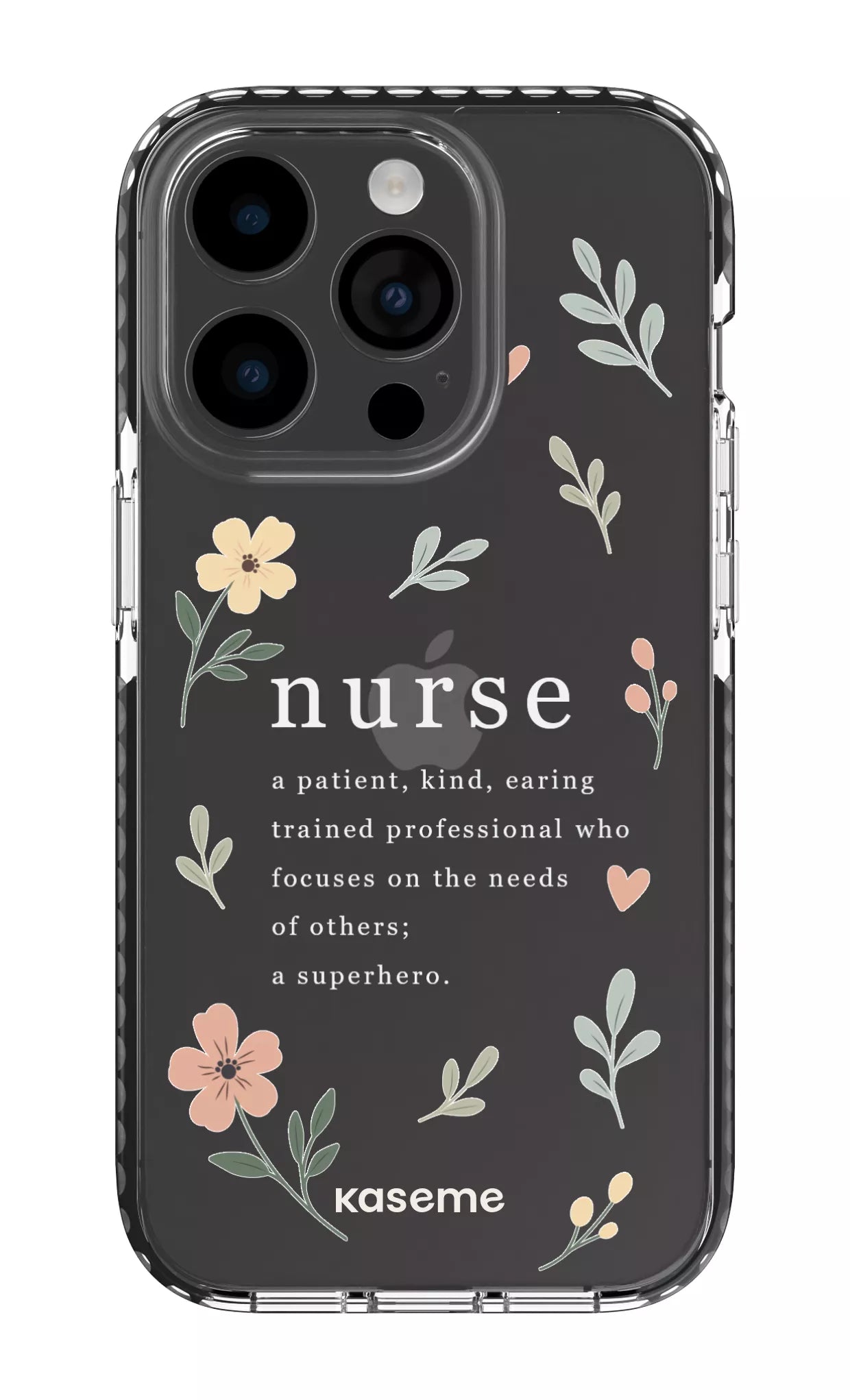 iPhone 14 Pro Clear Case - Black With Heart Clear Case -