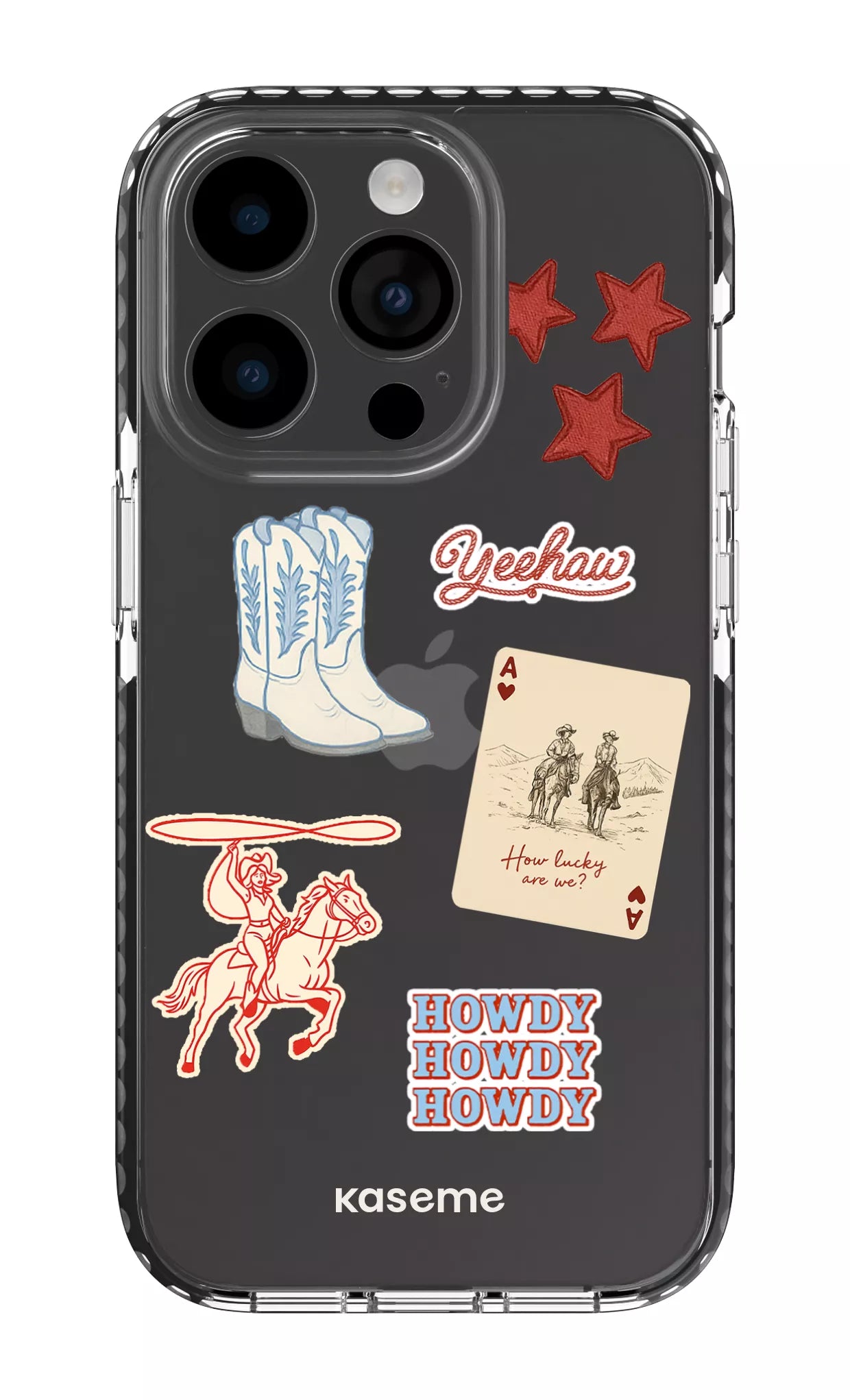 iPhone 14 Pro Clear Case - Black Yeehaw Clear Case -