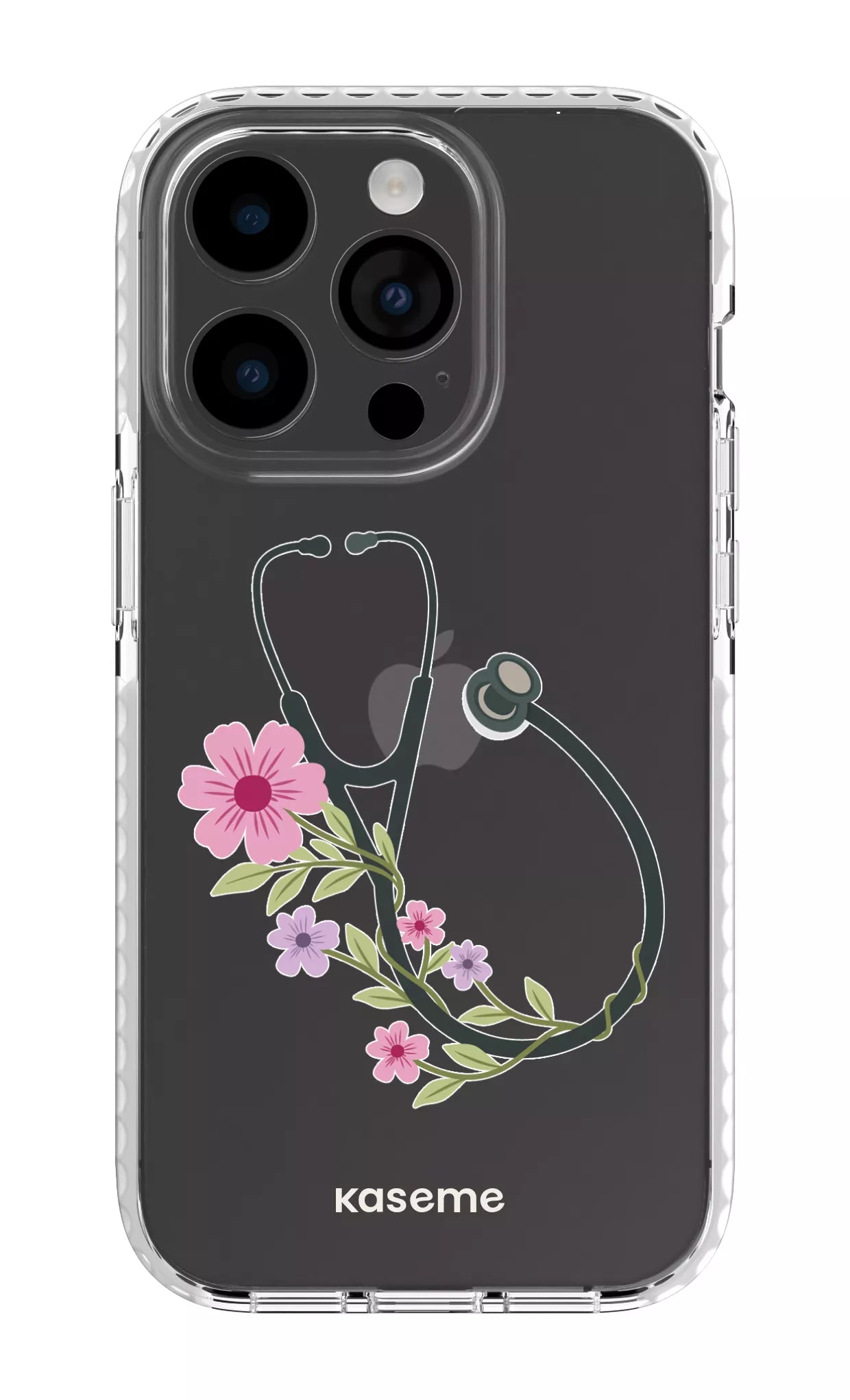 iPhone 14 Pro Clear Case white Blossom Beat Clear Case -