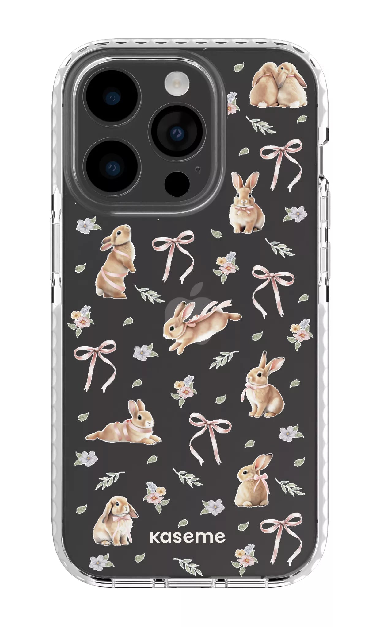 iPhone 14 Pro Clear Case white Bunny Bloom Clear Case -