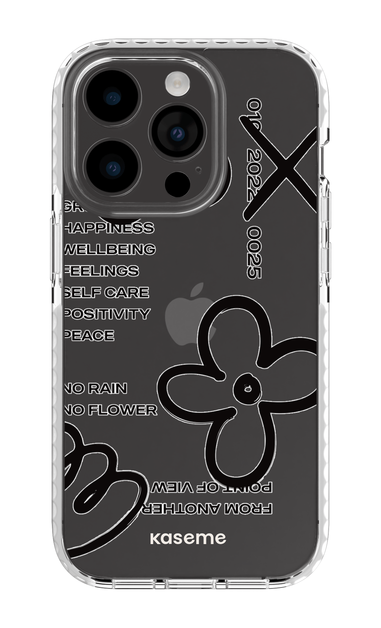 iPhone 14 Pro Clear Case white Feelings black Clear Case -