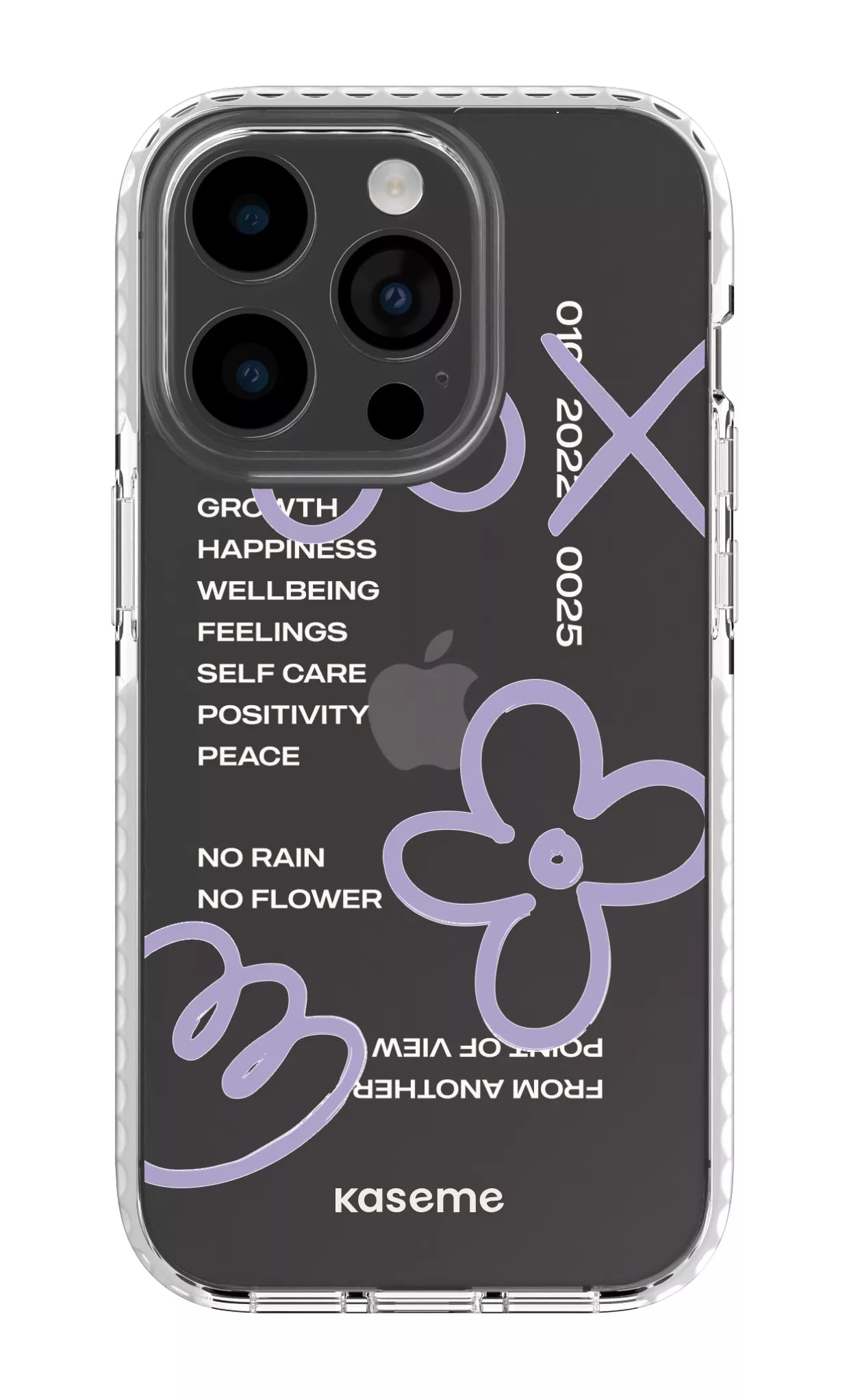 iPhone 14 Pro Clear Case white Feelings purple Clear Case -