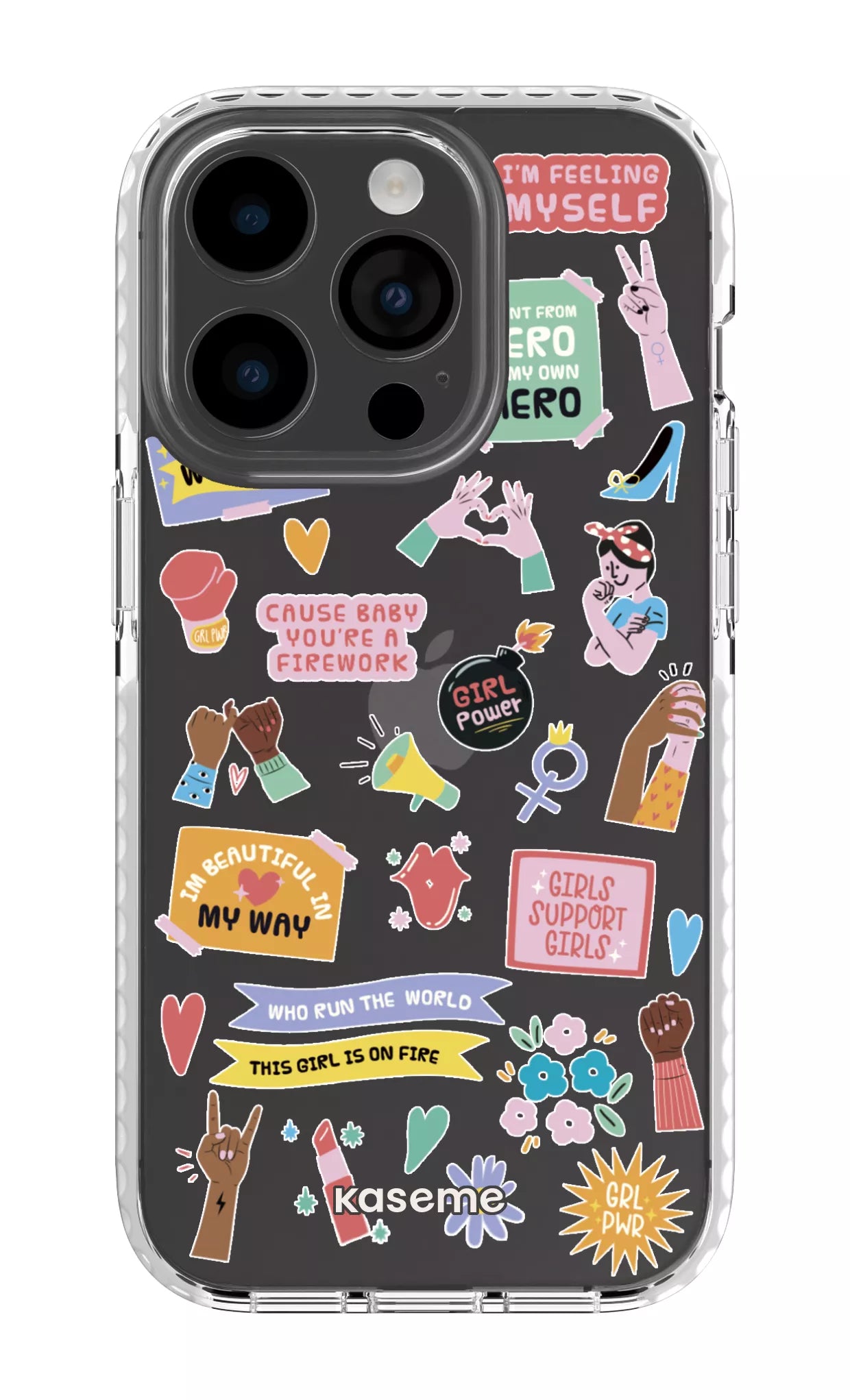 iPhone 14 Pro Clear Case white Girl Boss Clear Case -