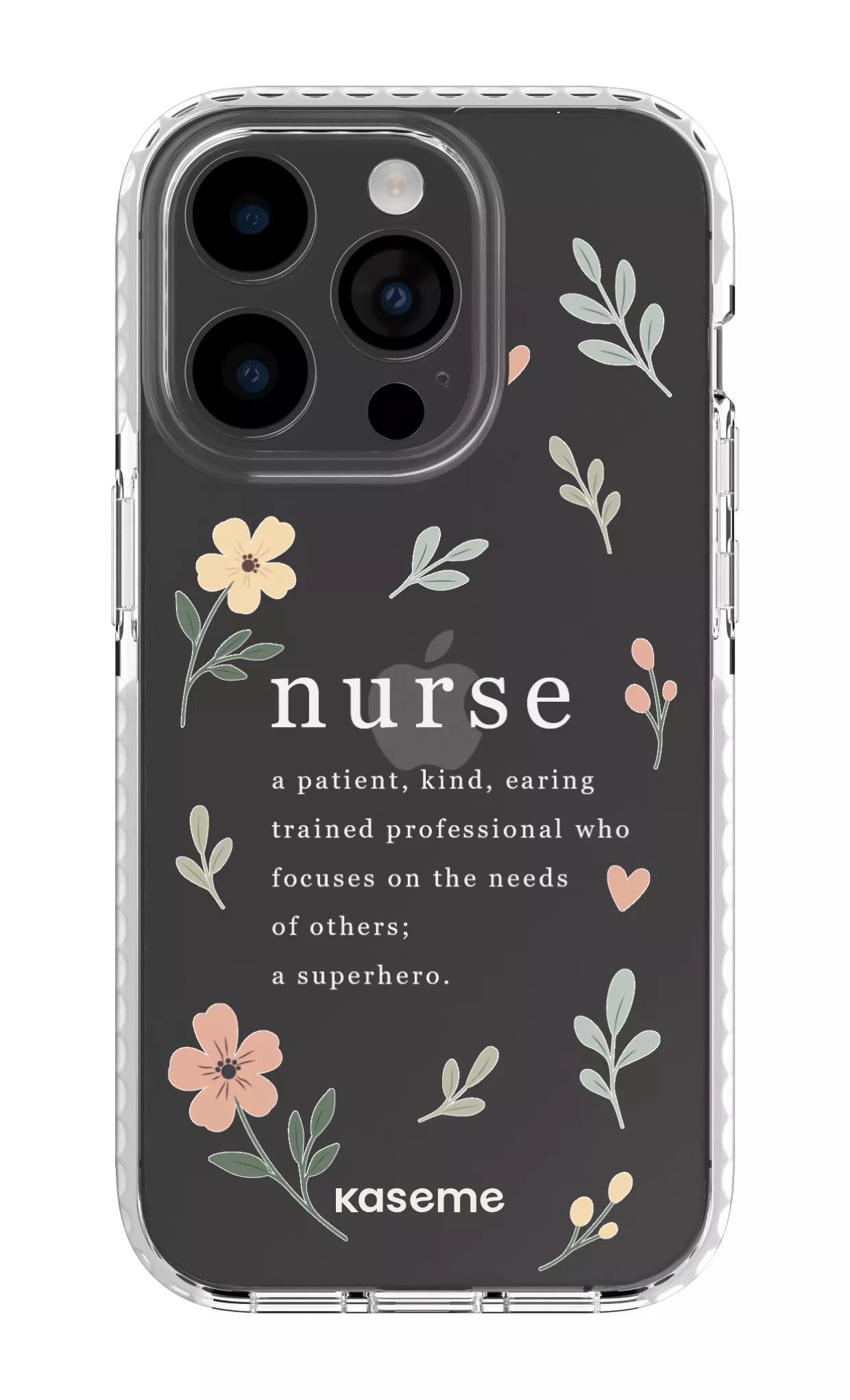 iPhone 14 Pro Clear Case white With Heart Clear Case -