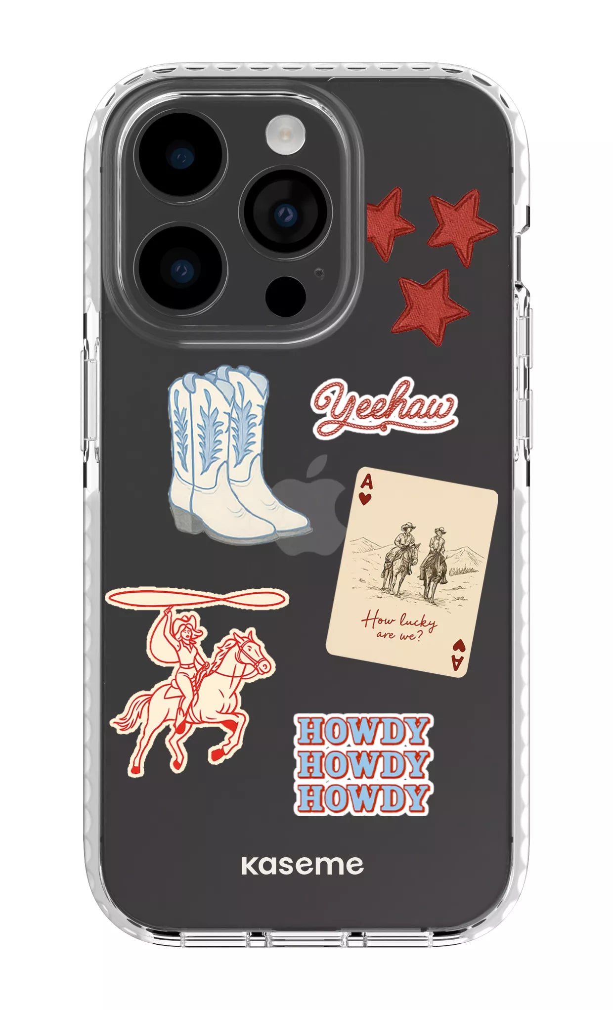 iPhone 14 Pro Clear Case white Yeehaw Clear Case -