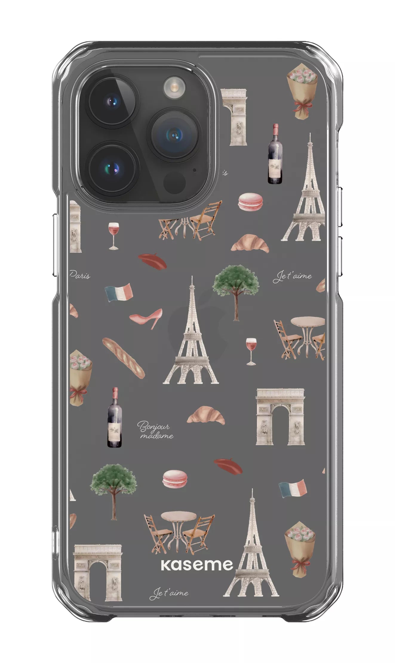 iPhone 14 Pro Max Clear Case Je t'aime Paris Clear Case -