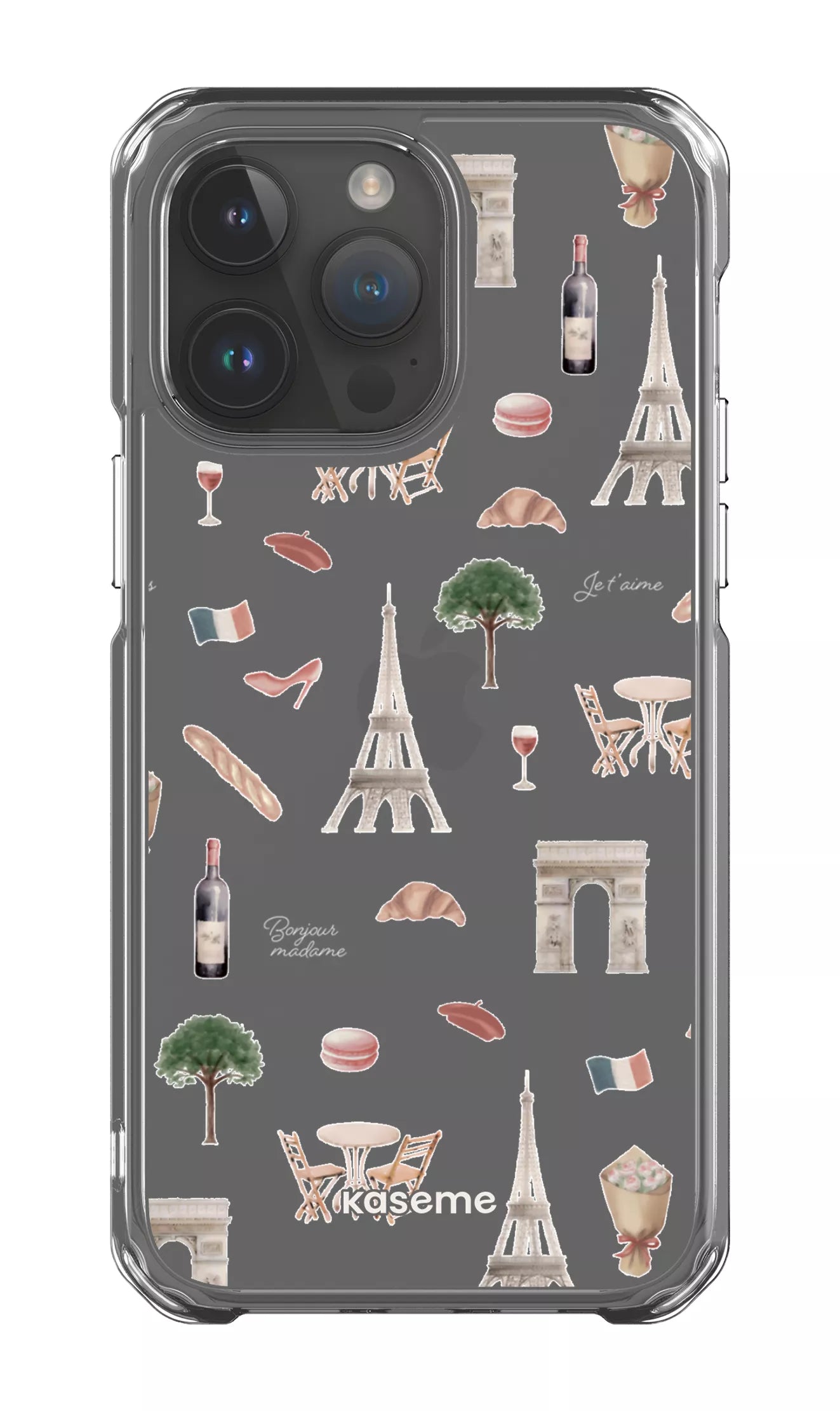 iPhone 14 Pro Max Clear Case Je t'aime Paris Clear Case -