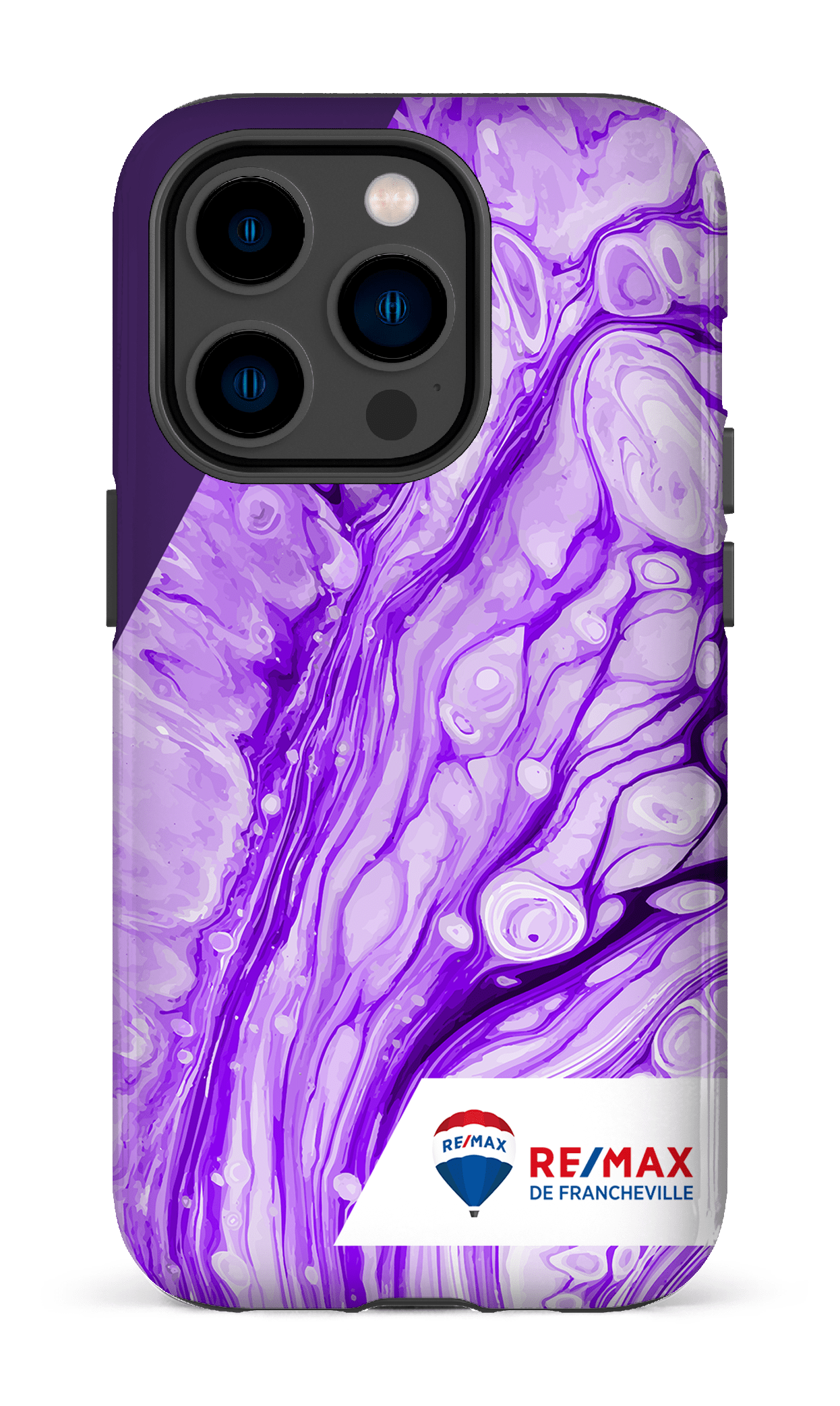 iPhone 14 Pro Tough Peinture marbrée claire violette de Francheville -