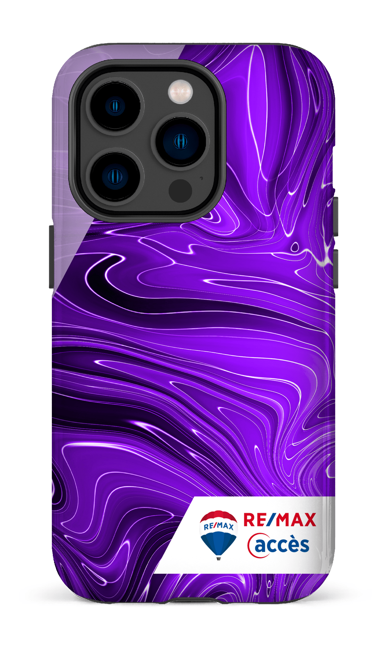 iPhone 14 Pro Tough Peinture marbrée sombre violette -