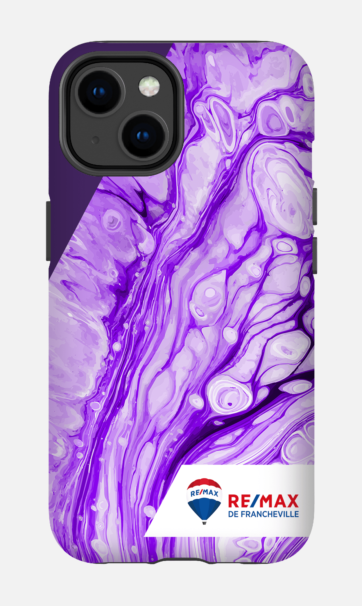 iPhone 14 Tough Matte Peinture marbrée claire violette de Francheville -
